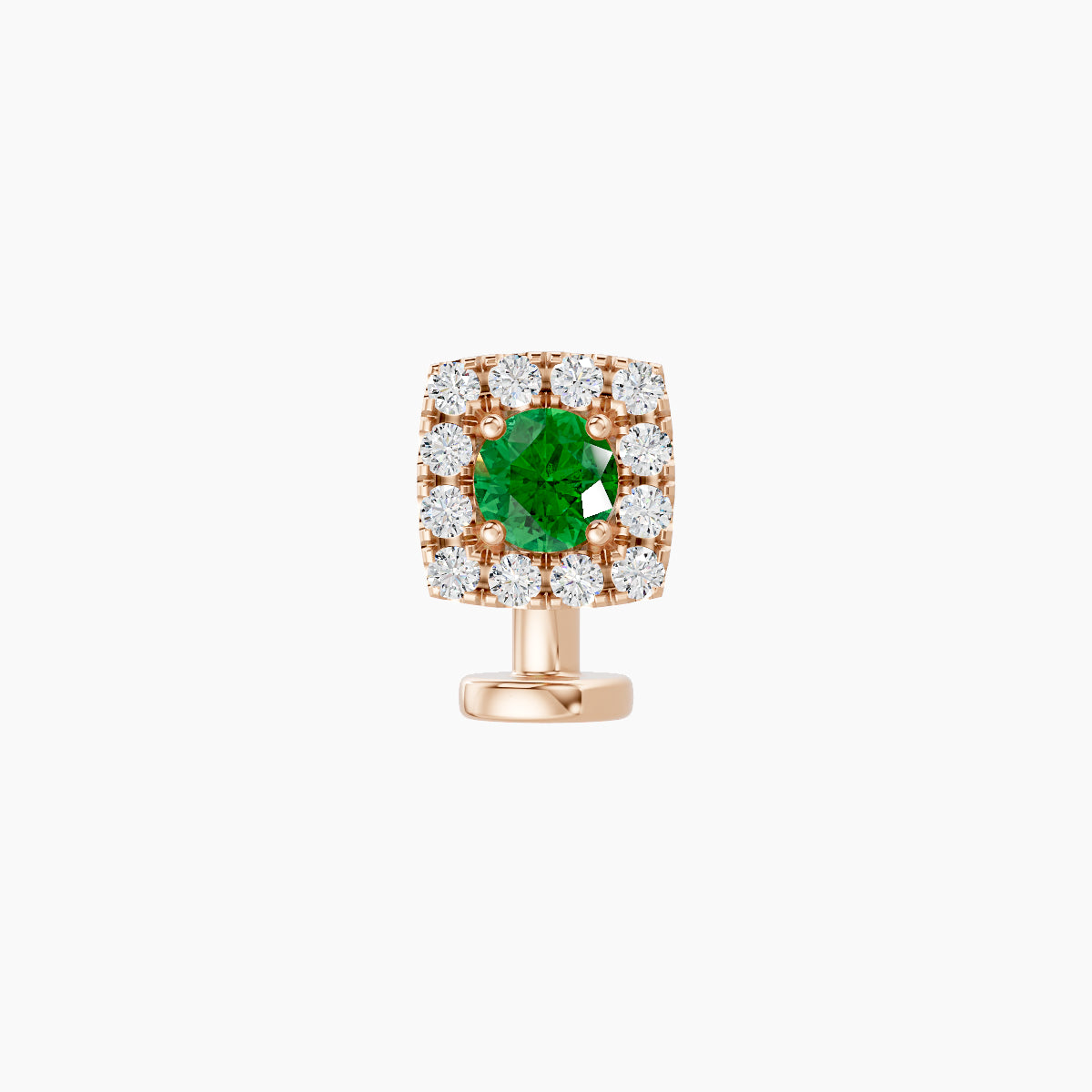 Diane | 18k Rose Gold 6 mm 5.5 mm Emerald & Diamond Floating Navel Piercing