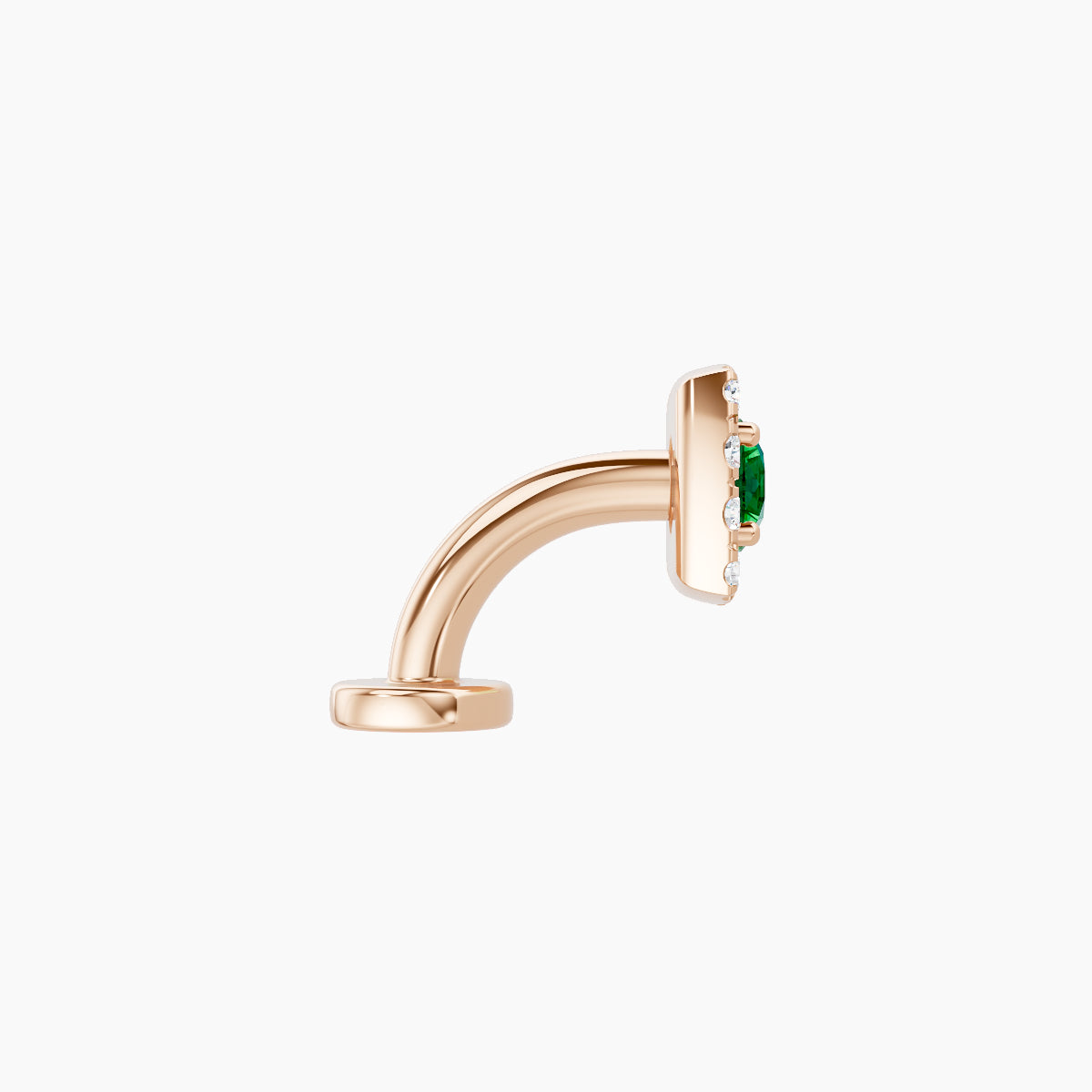 Diane | 18k Rose Gold 6 mm 5.5 mm Emerald & Diamond Floating Navel Piercing