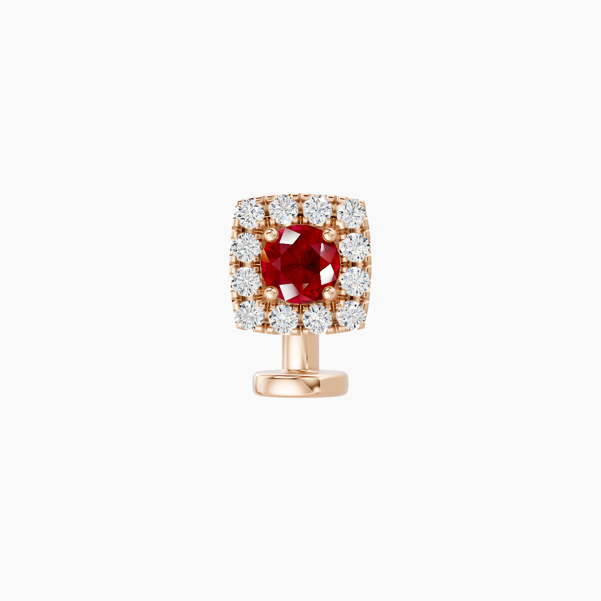 Diane | 18k Rose Gold 6 mm 5.5 mm Ruby & Diamond Floating Navel Piercing