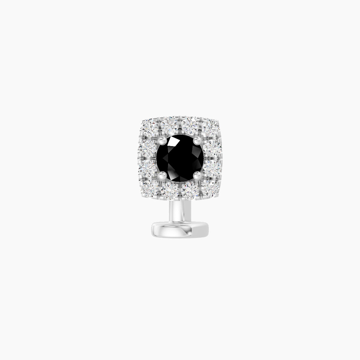 Diane | 18k White Gold 6 mm 5.5 mm Black Diamond & Diamond Floating Navel Piercing
