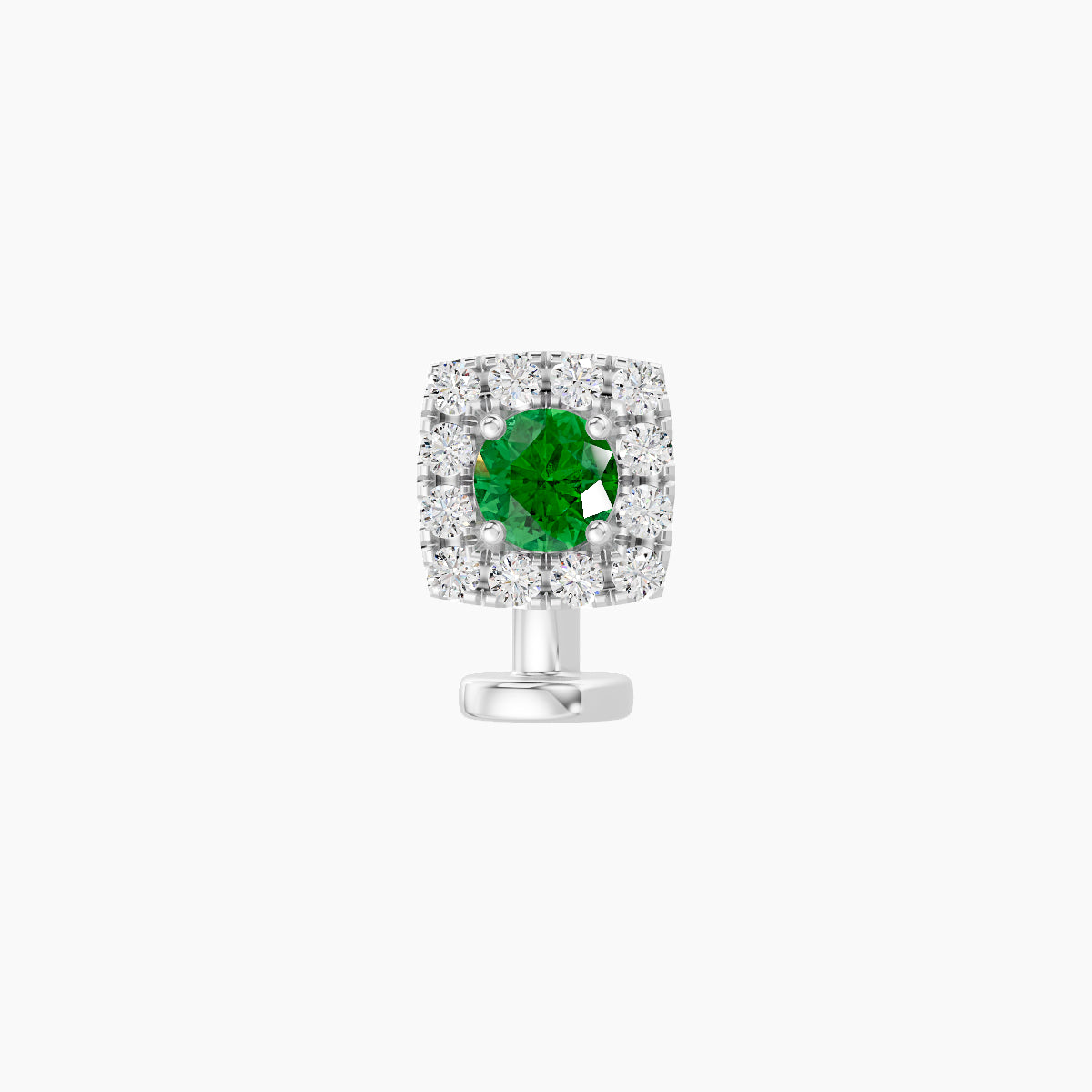 Diane | 18k White Gold 6 mm 5.5 mm Emerald & Diamond Floating Navel Piercing