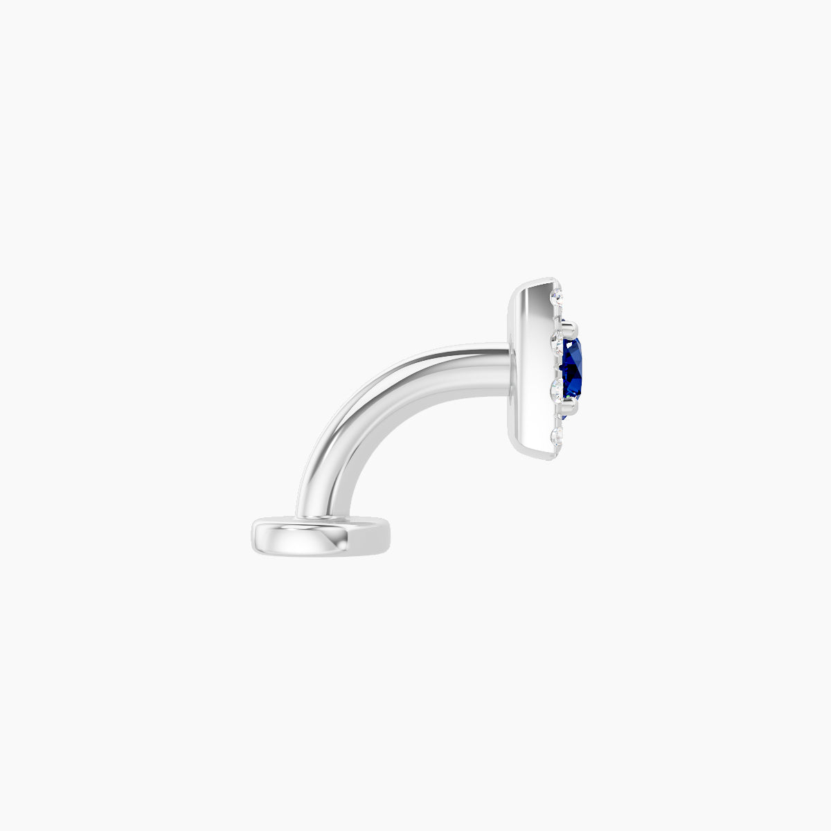 Diane | 18k White Gold 6 mm 5.5 mm Sapphire & Diamond Floating Navel Piercing