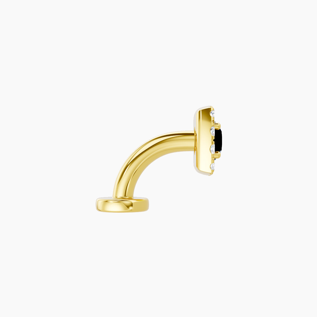 Diane | 18k Yellow Gold 6 mm 5.5 mm Black Diamond & Diamond Floating Navel Piercing