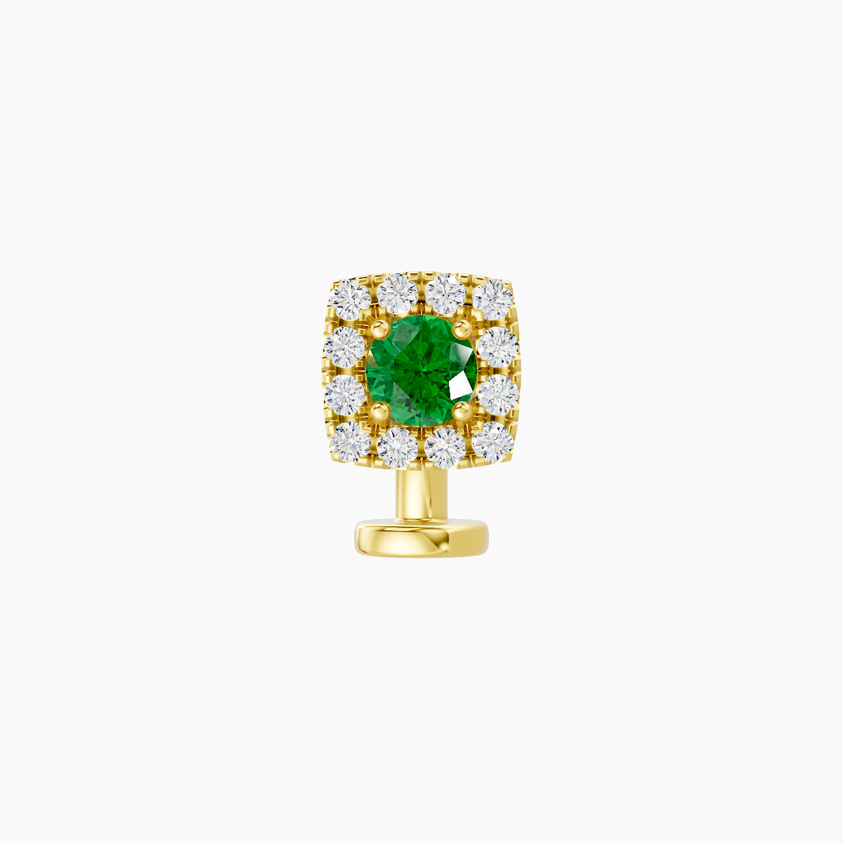 Diane | 18k Yellow Gold 6 mm 5.5 mm Emerald & Diamond Floating Navel Piercing