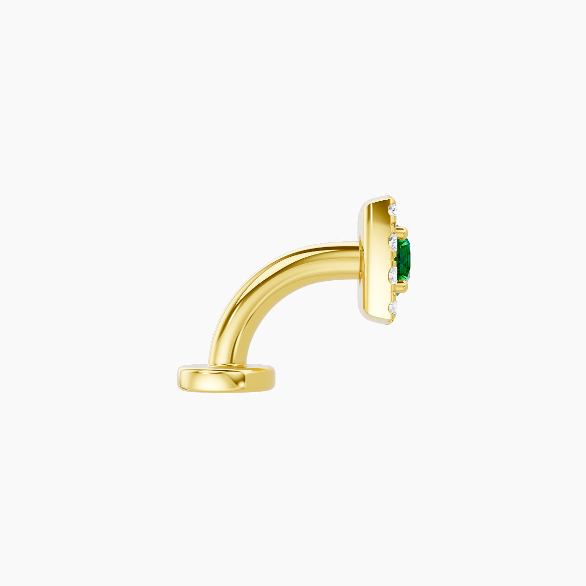 Diane | 18k Yellow Gold 6 mm 5.5 mm Emerald & Diamond Floating Navel Piercing