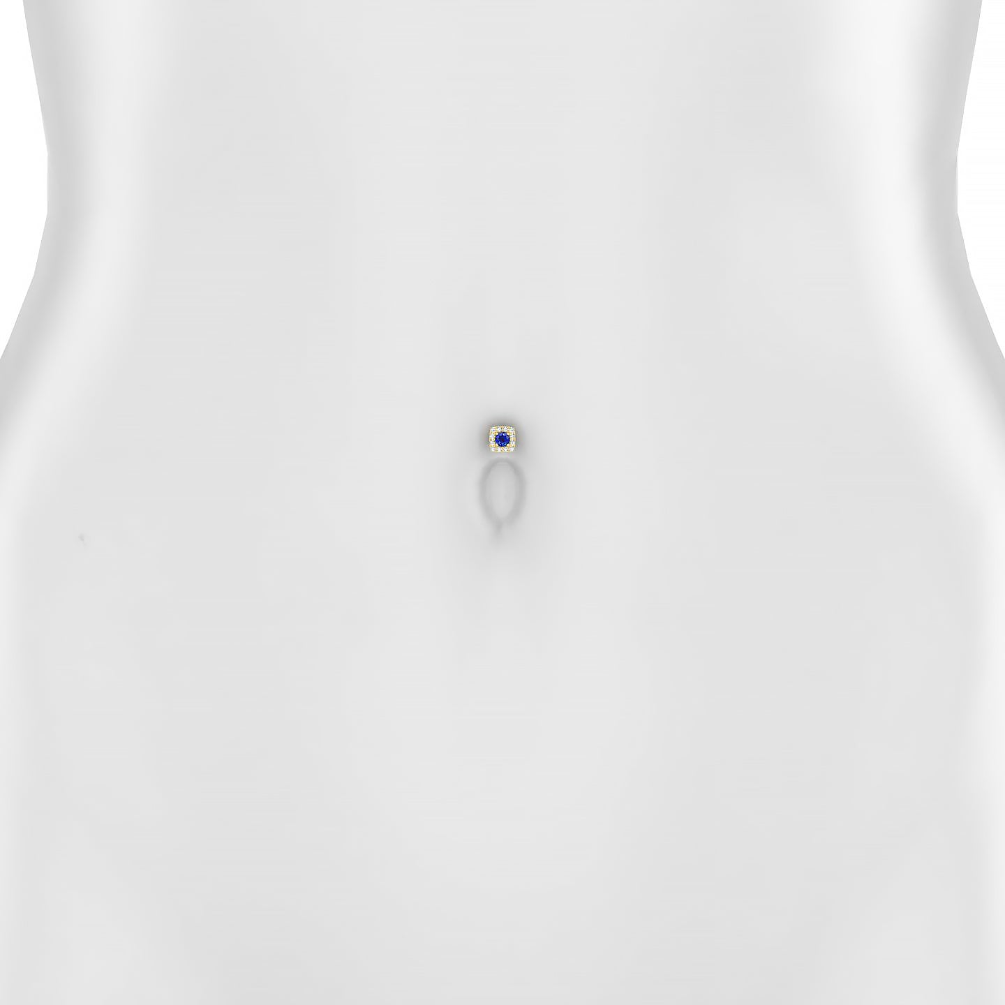 Diane | 18k Yellow Gold 6 mm 5.5 mm Sapphire & Diamond Floating Navel Piercing