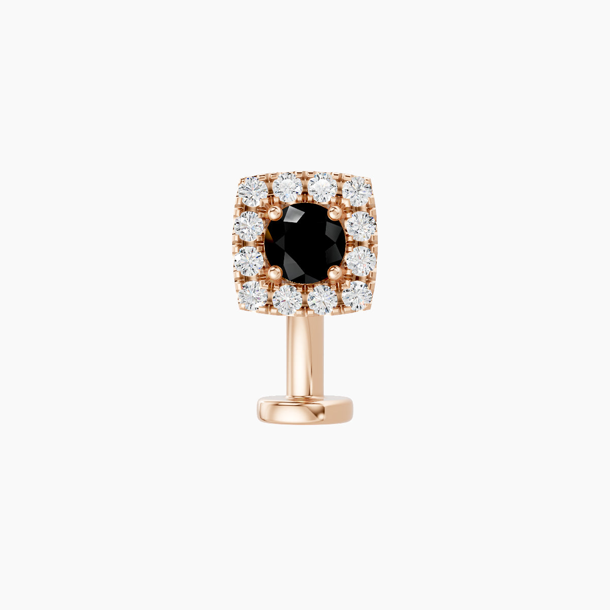 Diane | 18k Rose Gold 8 mm 5.5 mm Black Diamond & Diamond Floating Navel Piercing