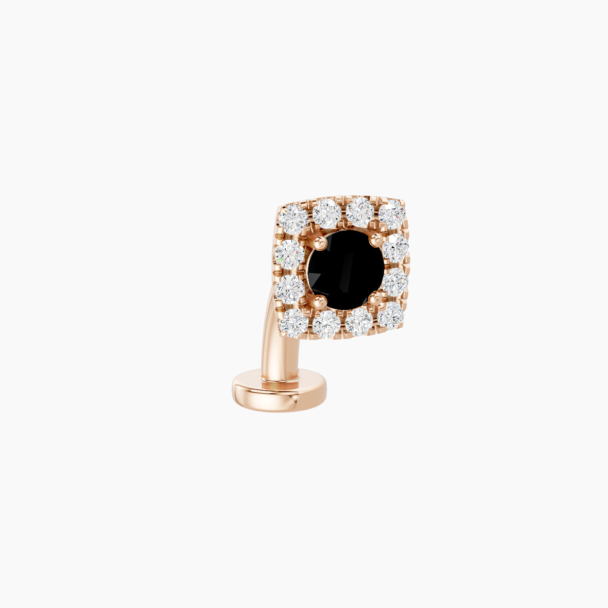 Diane | 18k Rose Gold 8 mm 5.5 mm Black Diamond & Diamond Floating Navel Piercing