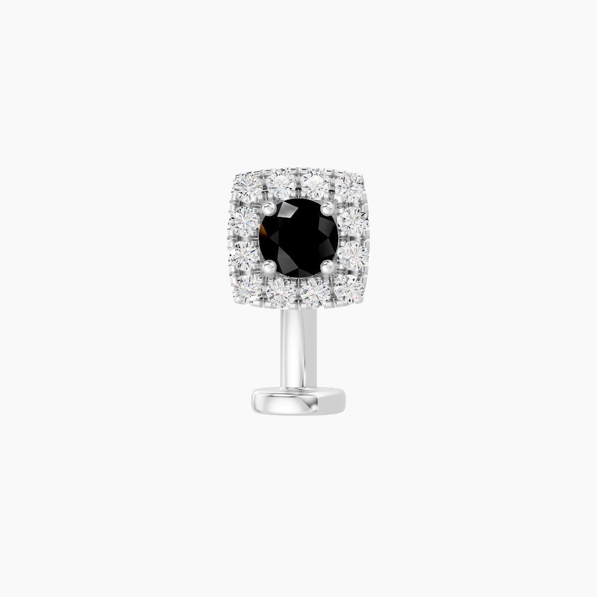 Diane | 18k White Gold 8 mm 5.5 mm Black Diamond & Diamond Floating Navel Piercing