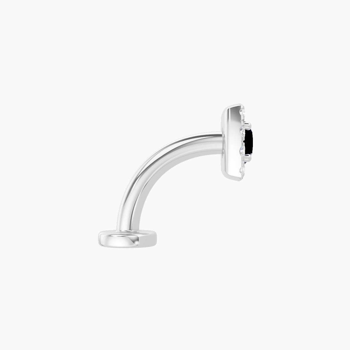 Diane | 18k White Gold 8 mm 5.5 mm Black Diamond & Diamond Floating Navel Piercing