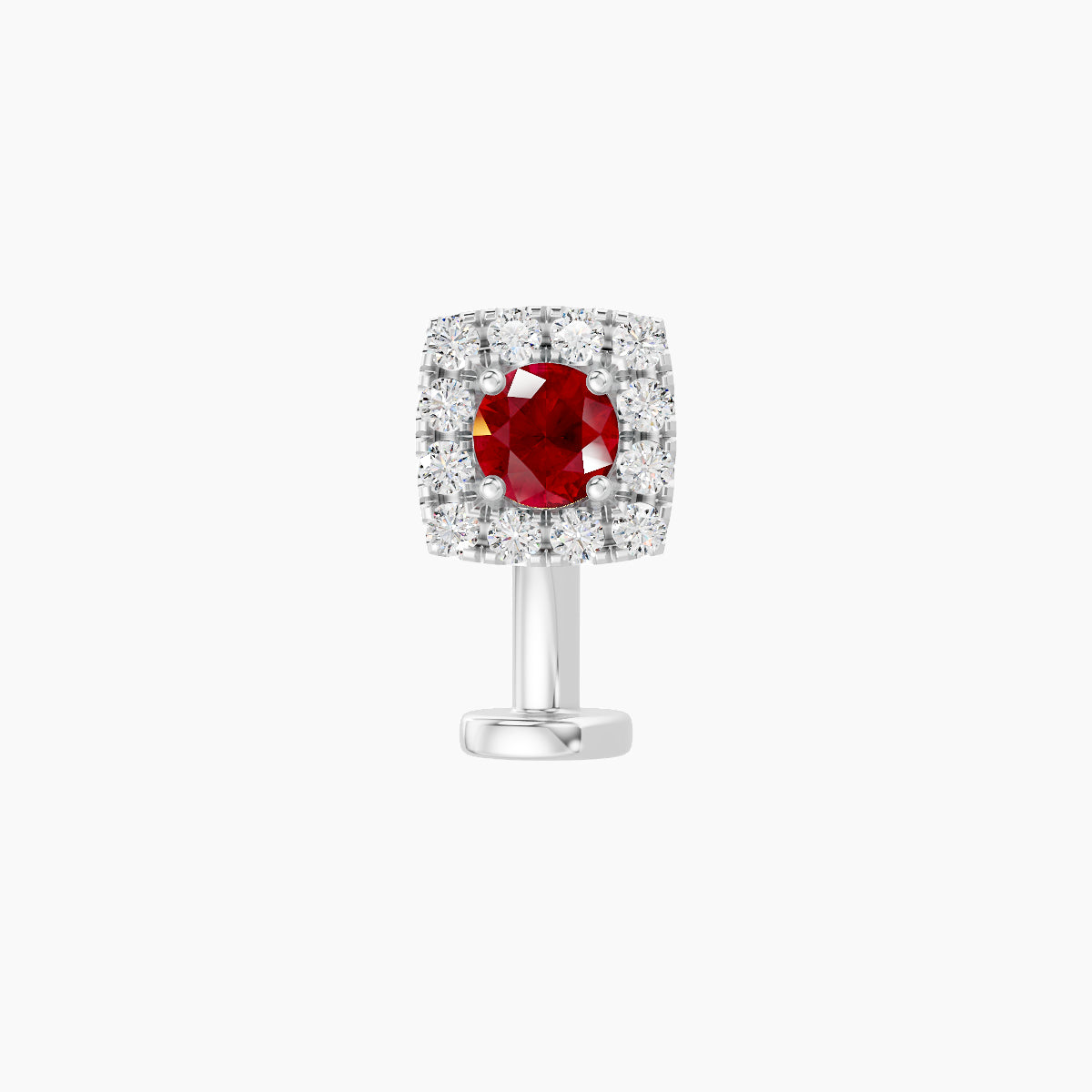 Diane | 18k White Gold 8 mm 5.5 mm Ruby & Diamond Floating Navel Piercing