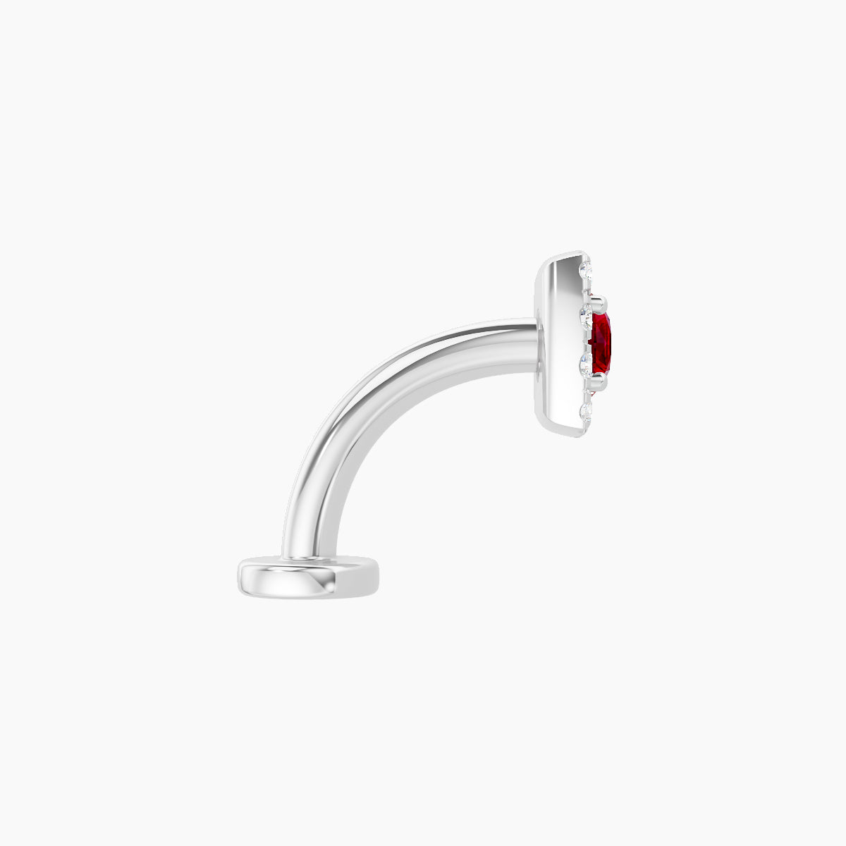 Diane | 18k White Gold 8 mm 5.5 mm Ruby & Diamond Floating Navel Piercing