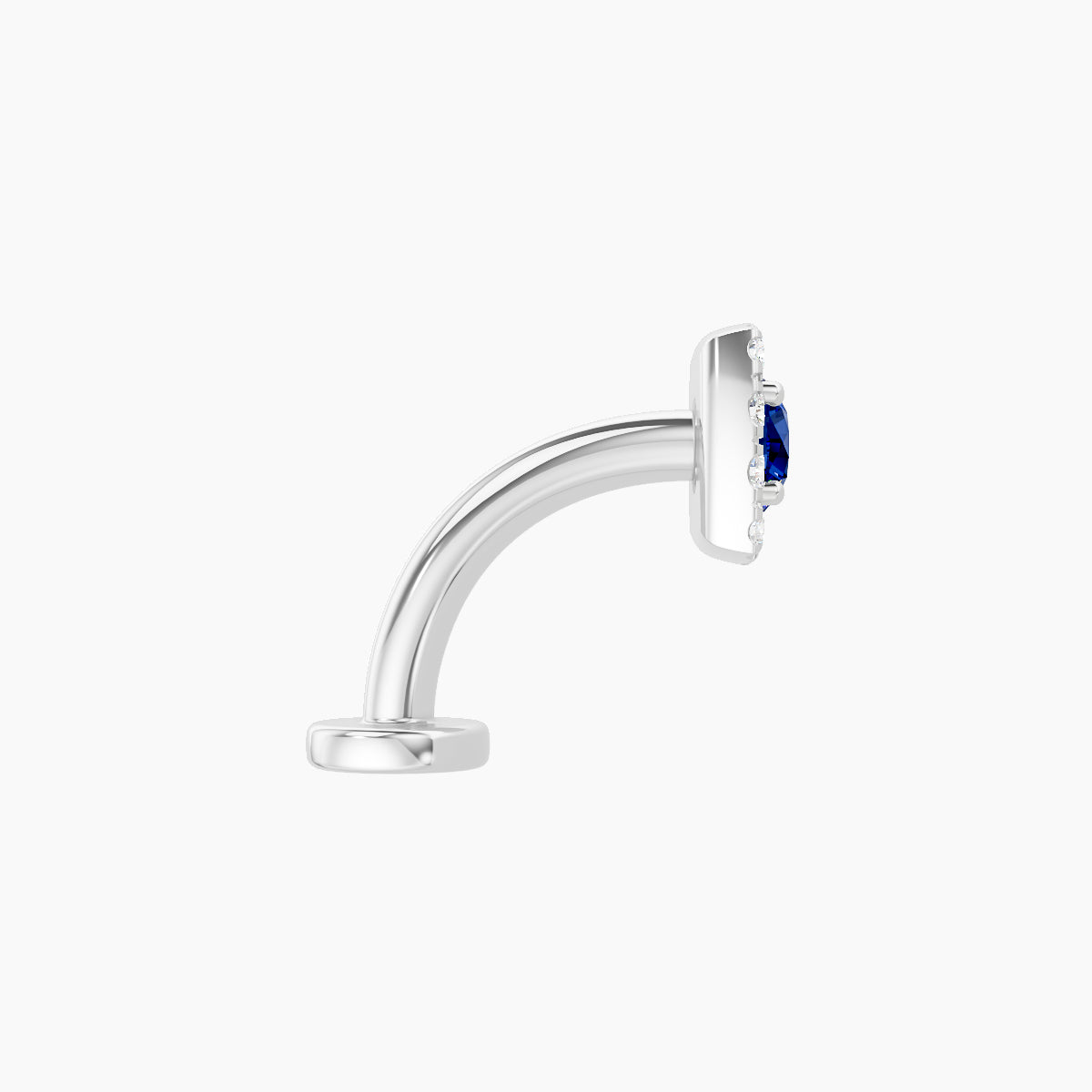 Diane | 18k White Gold 8 mm 5.5 mm Sapphire & Diamond Floating Navel Piercing