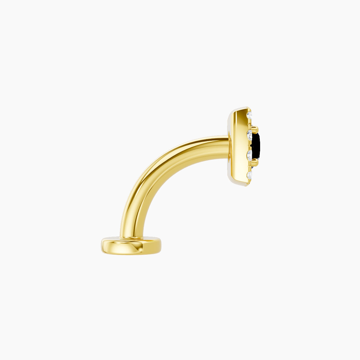 Diane | 18k Yellow Gold 8 mm 5.5 mm Black Diamond & Diamond Floating Navel Piercing
