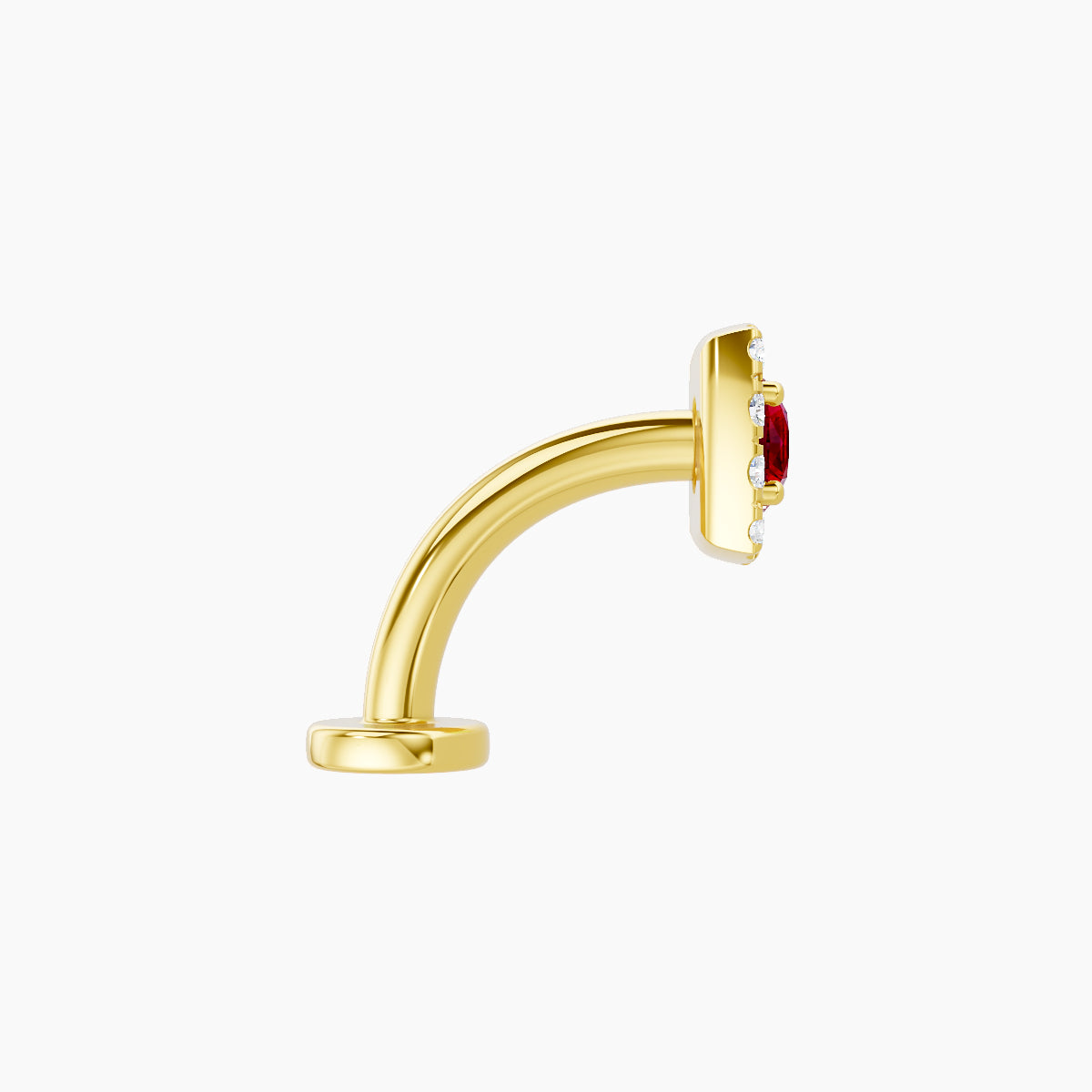 Diane | 18k Yellow Gold 8 mm 5.5 mm Ruby & Diamond Floating Navel Piercing