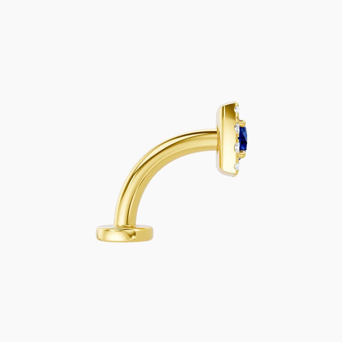 Diane | 18k Yellow Gold 8 mm 5.5 mm Sapphire & Diamond Floating Navel Piercing