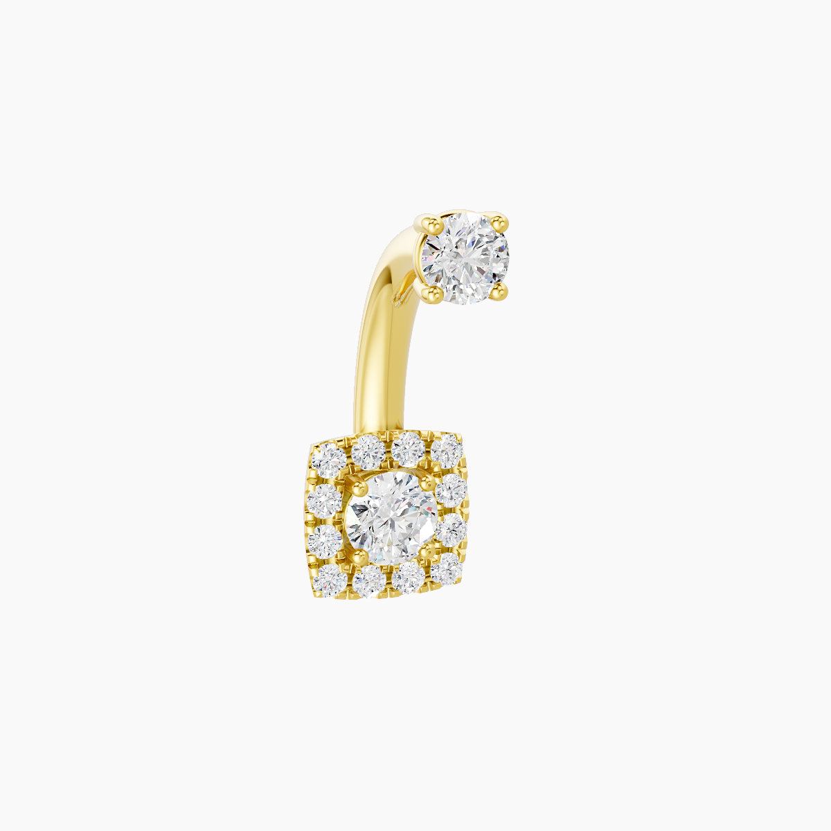 Diane | 18k Yellow Gold 5.5 mm 8 mm Diamond Navel Piercing