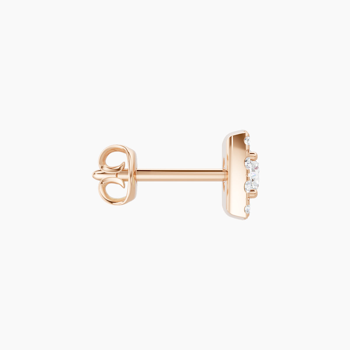 Diane | 18k Rose Gold 5.5 mm Diamond Earring