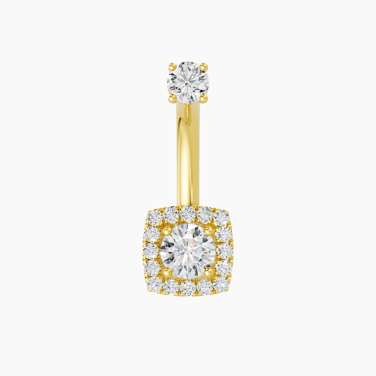 Diane | 18k Yellow Gold 6.5 mm 10 mm Diamond Navel Piercing