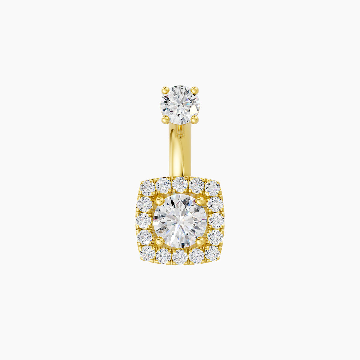 Diane | 18k Yellow Gold 6.5 mm 6 mm Diamond Navel Piercing