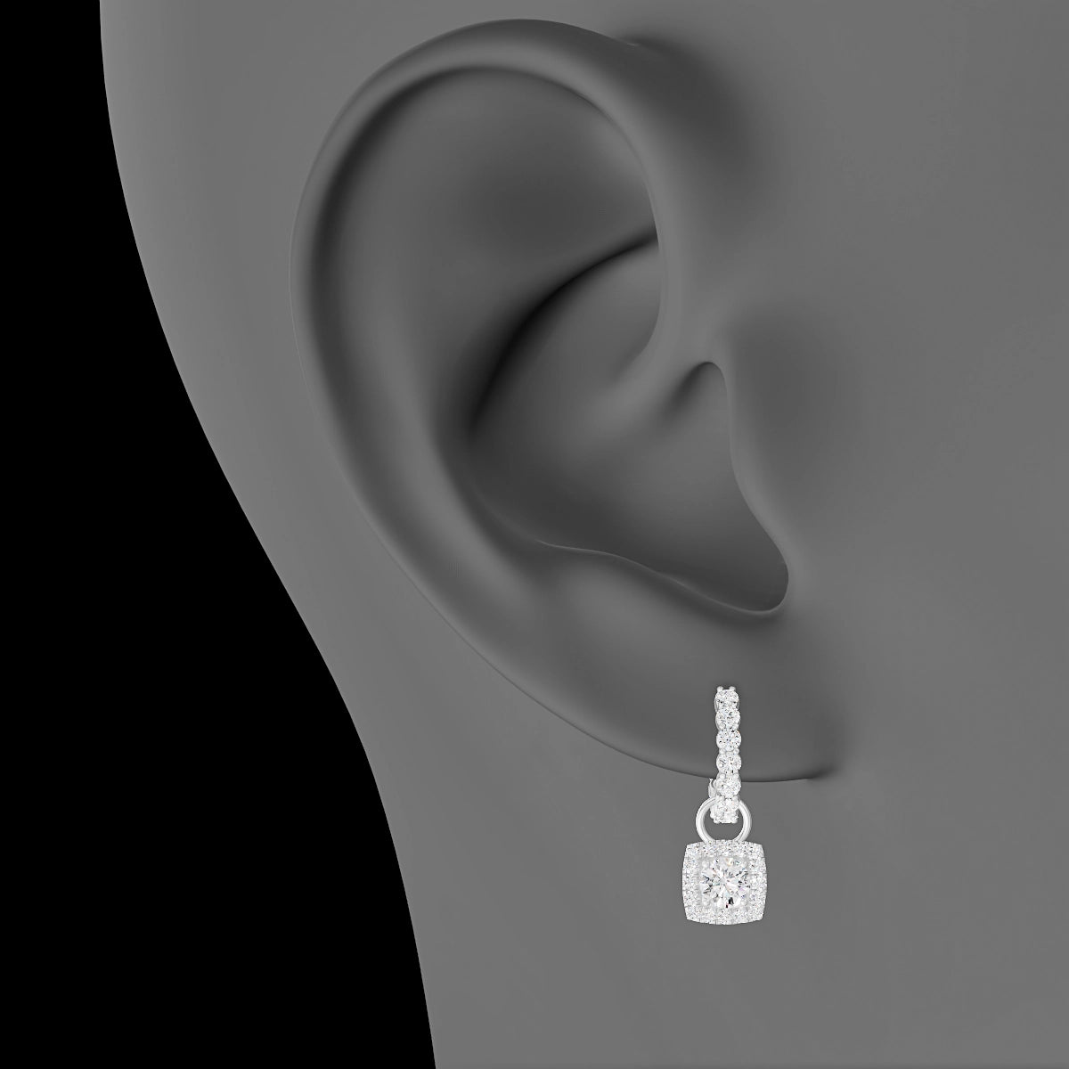 Diane | 18k White Gold 6.5 mm Diamond Charm
