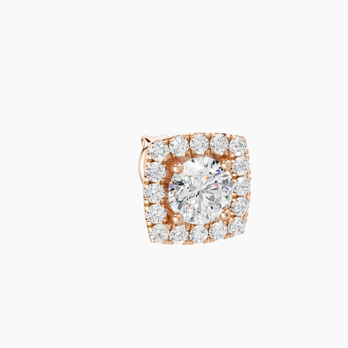 Diane | 18k Rose Gold 6.5 mm Diamond Earring