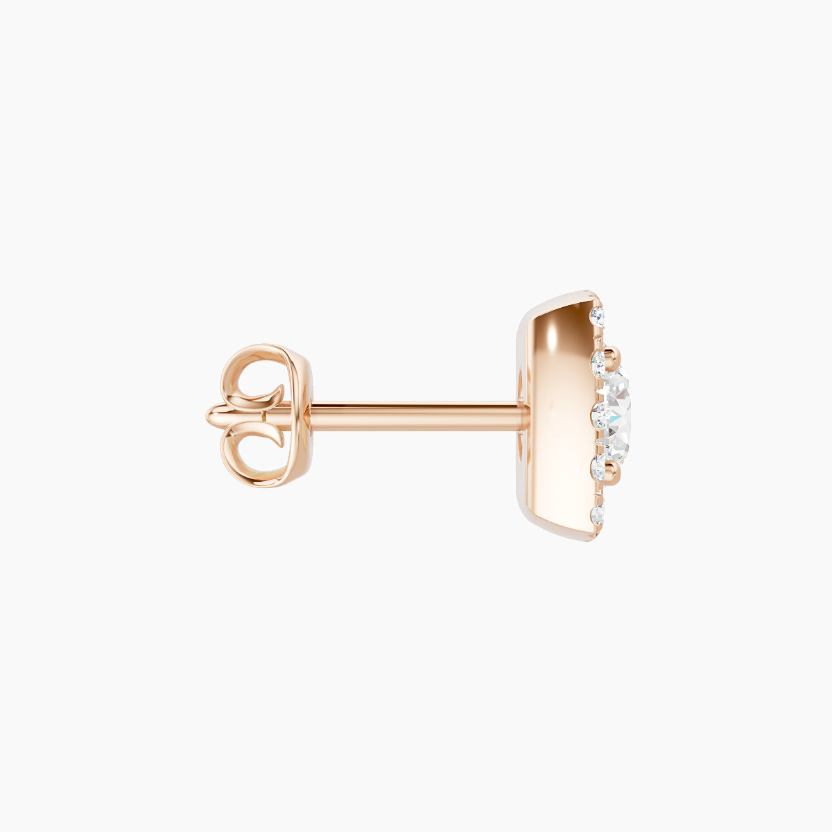 Diane | 18k Rose Gold 6.5 mm Diamond Earring