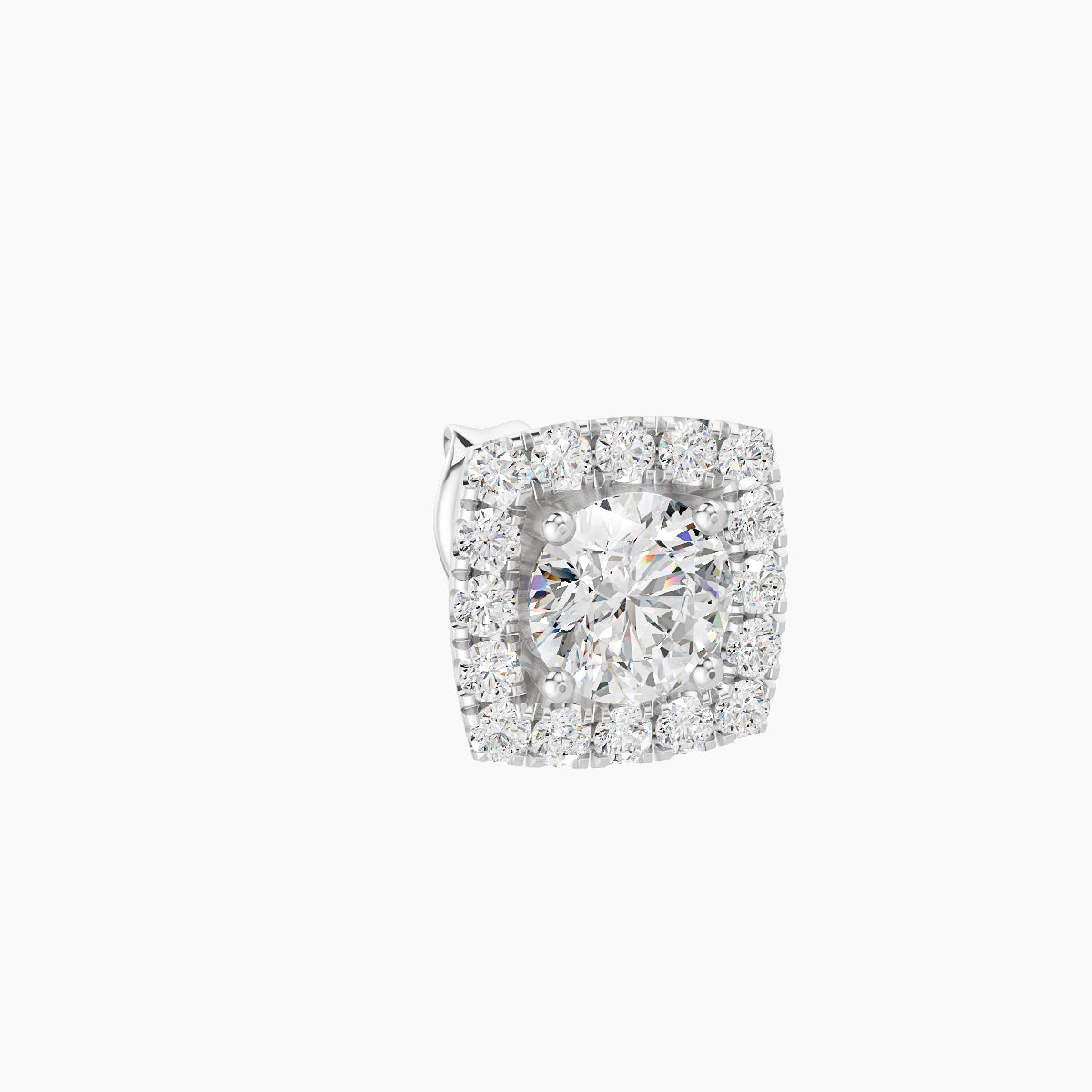 Diane | 18k White Gold 6.5 mm Diamond Earring