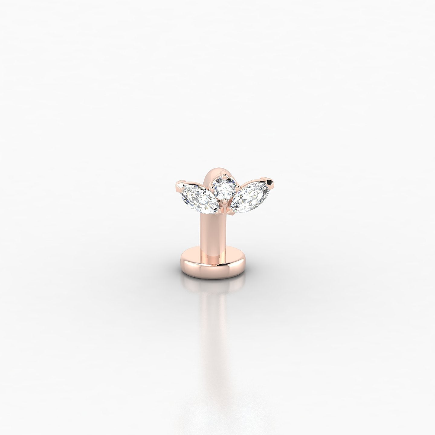 Dione | 18k Rose Gold 10 mm 6.5 mm Lotus Diamond Floating Navel Piercing