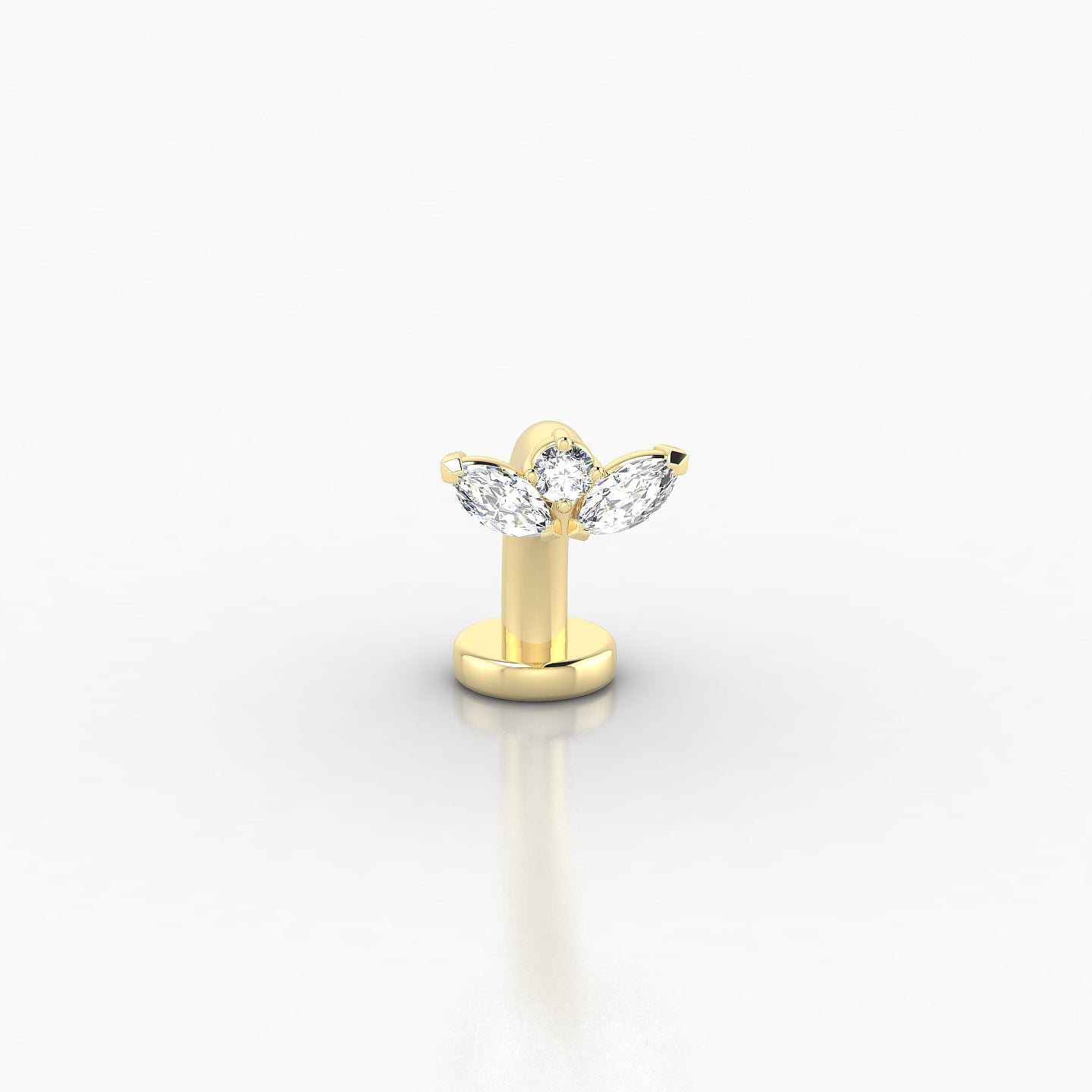 Dione | 18k Yellow Gold 10 mm 6.5 mm Lotus Diamond Floating Navel Piercing