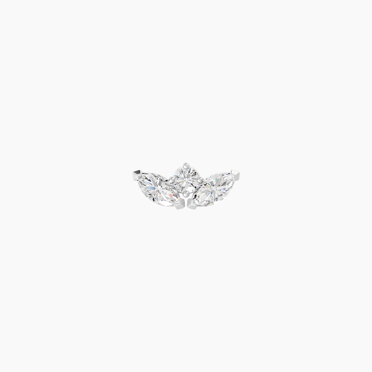 Dione | 18k White Gold 6.5 mm 5 mm Lotus Diamond Nose Piercing