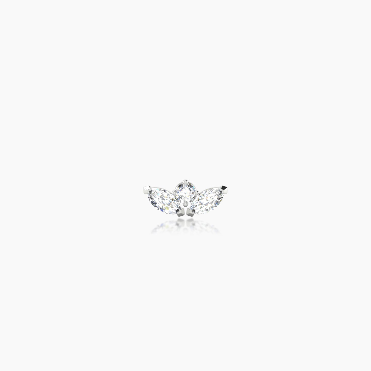 Dione | 18k White Gold 6.5 mm 5 mm Lotus Diamond Nostril Piercing