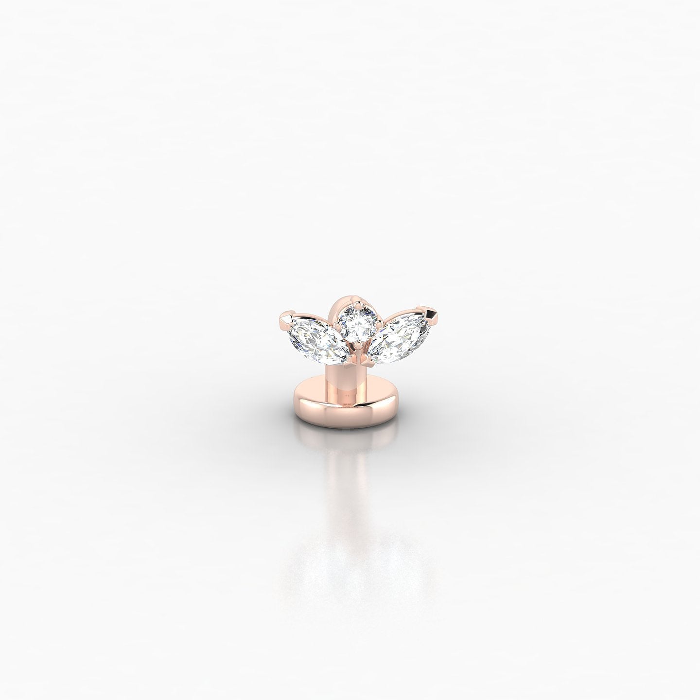 Dione | 18k Rose Gold 6 mm 6.5 mm Lotus Diamond Floating Navel Piercing