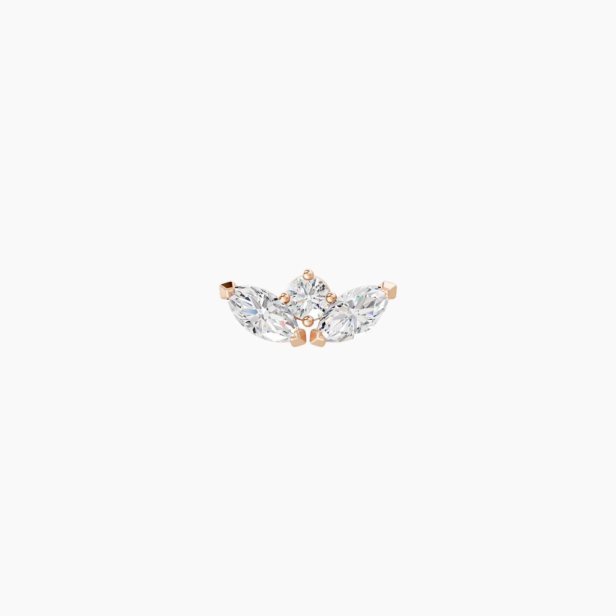 Dione | 18k Rose Gold 6.5 mm 6.5 mm Lotus Diamond Nose Piercing