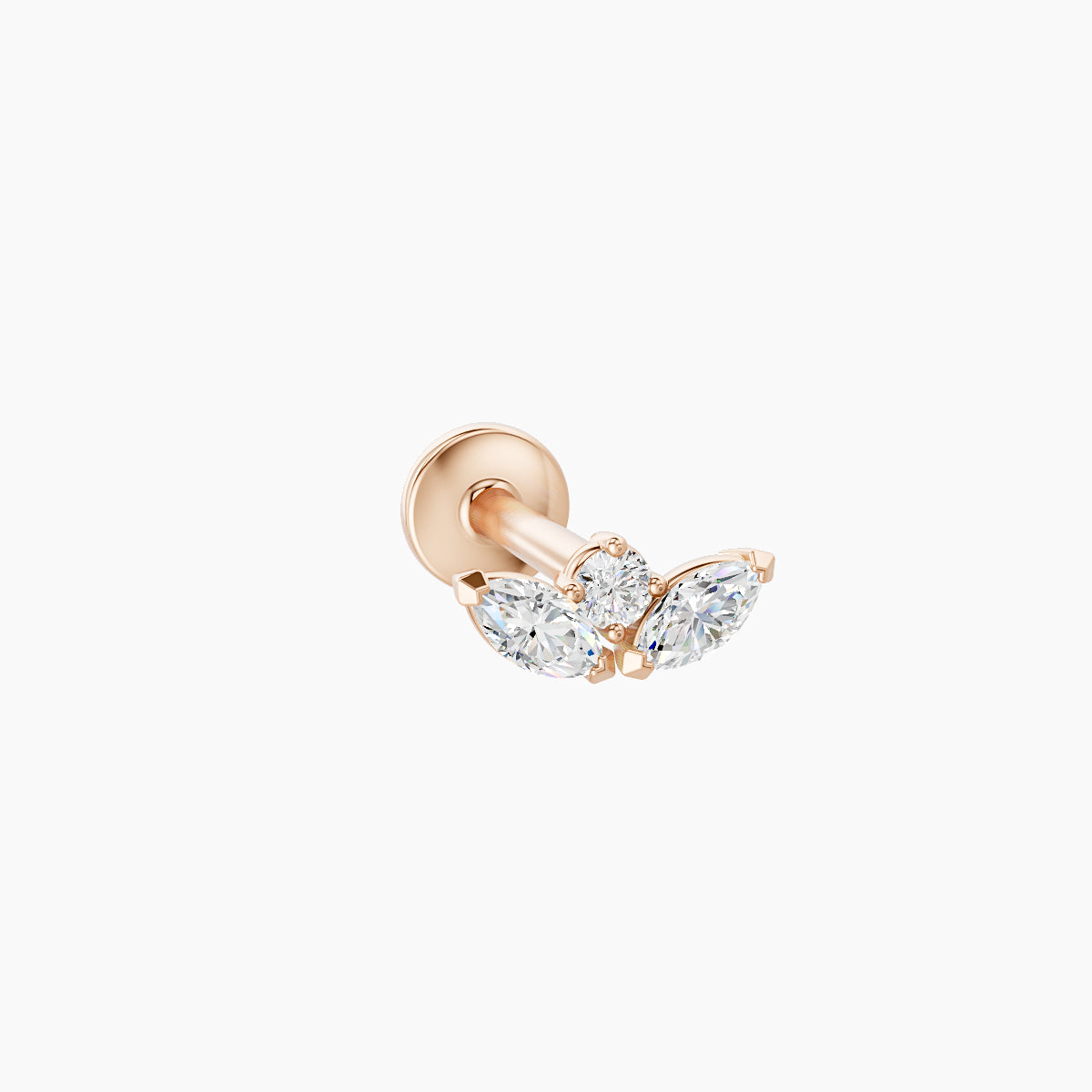 Dione | 18k Rose Gold 6.5 mm 6.5 mm Lotus Diamond Nose Piercing