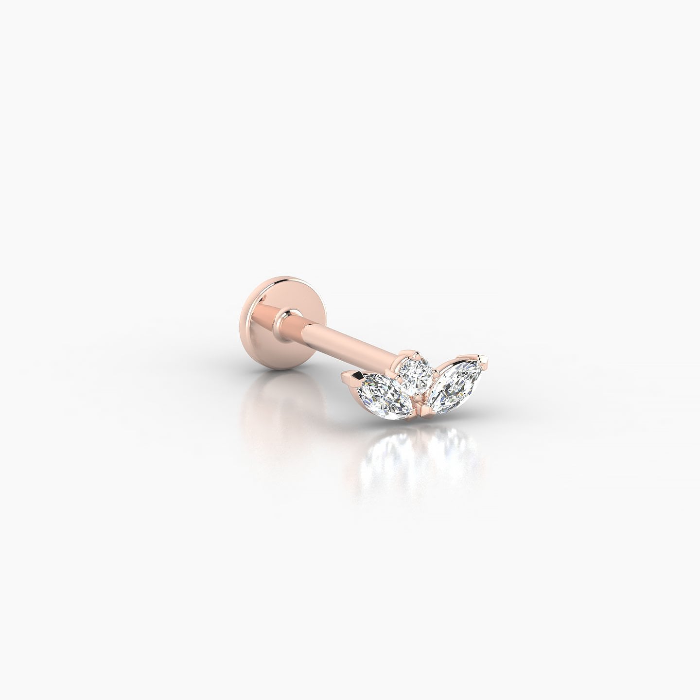 Dione | 18k Rose Gold 6.5 mm 8 mm Lotus Diamond Nostril Piercing