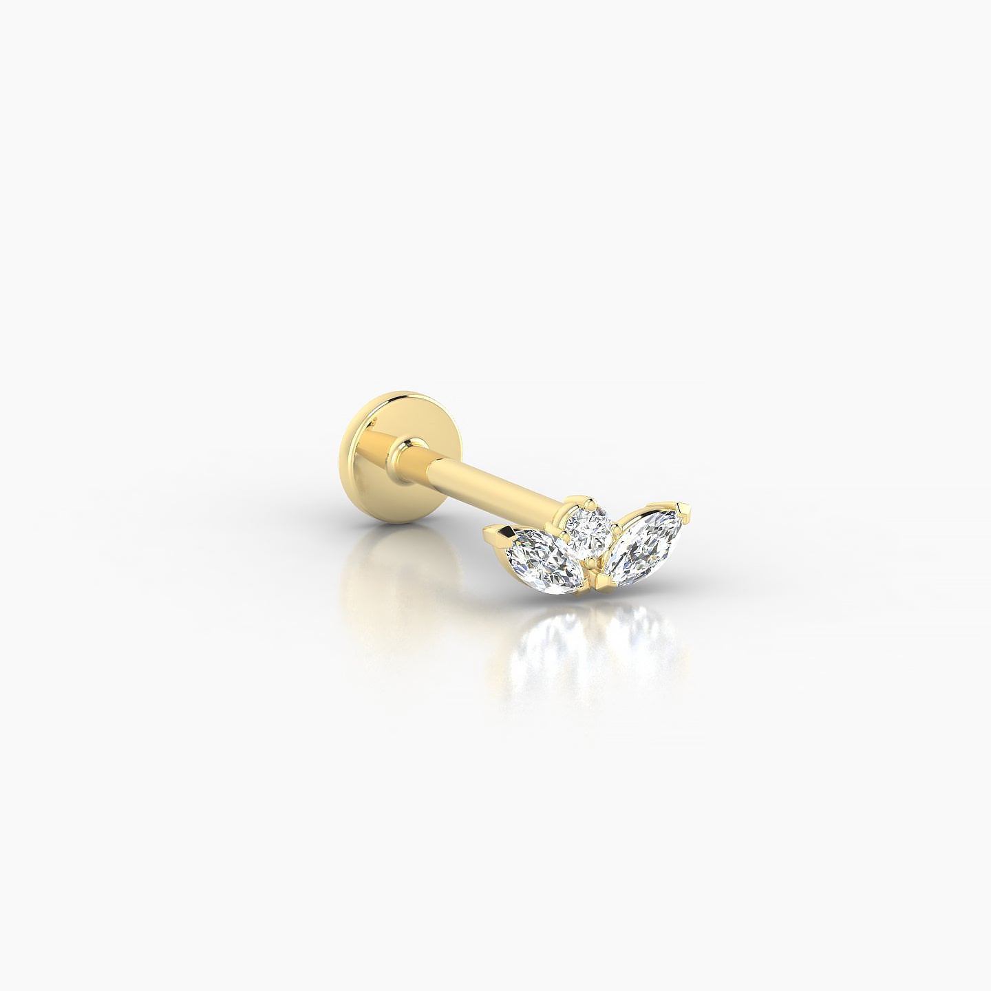 Dione | 18k Yellow Gold 6.5 mm 8 mm Lotus Diamond Nostril Piercing