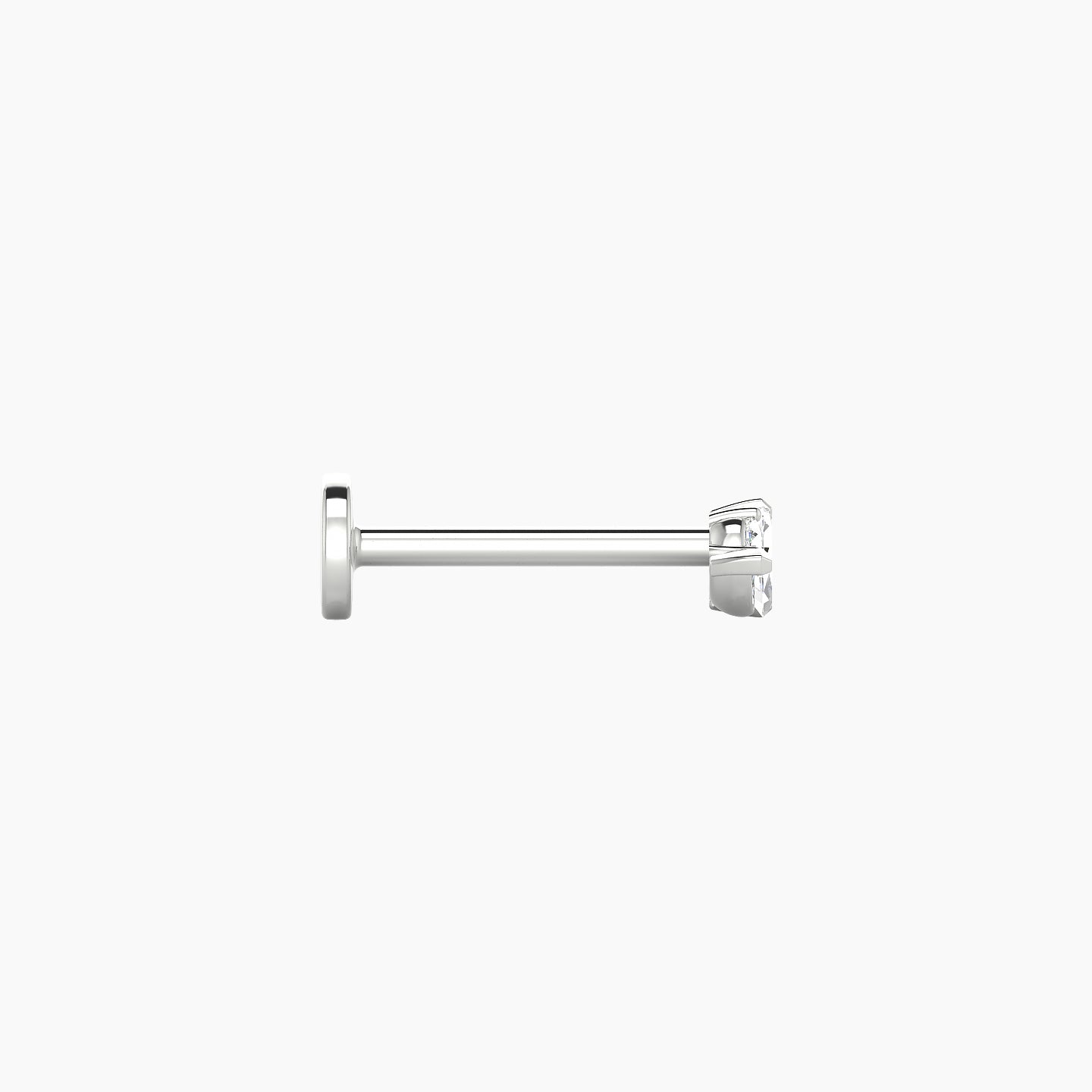 Dione | 18k White Gold 6.5 mm 8 mm Lotus Diamond Nostril Piercing