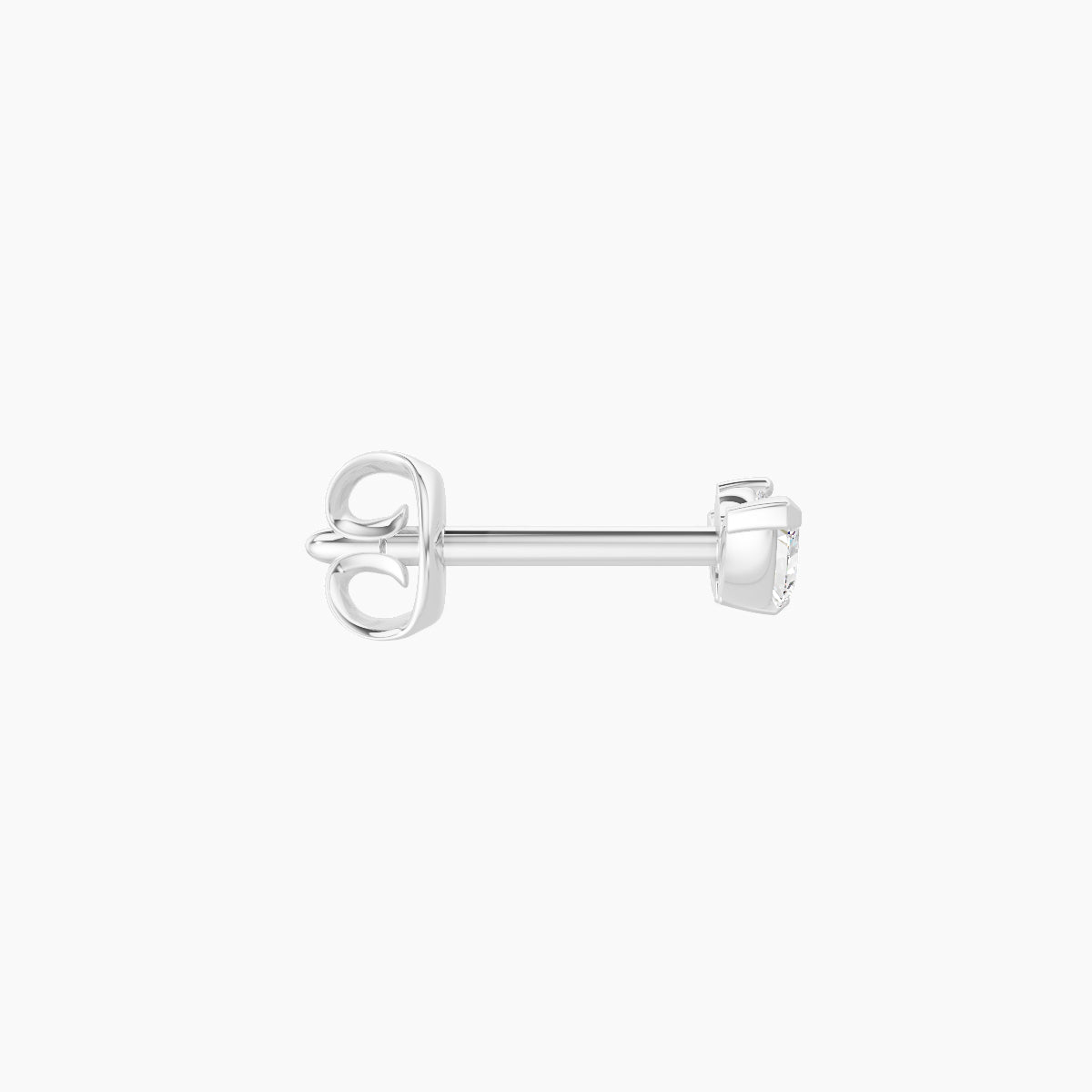 Dione | 18k White Gold 6.5 mm Lotus Diamond Earring