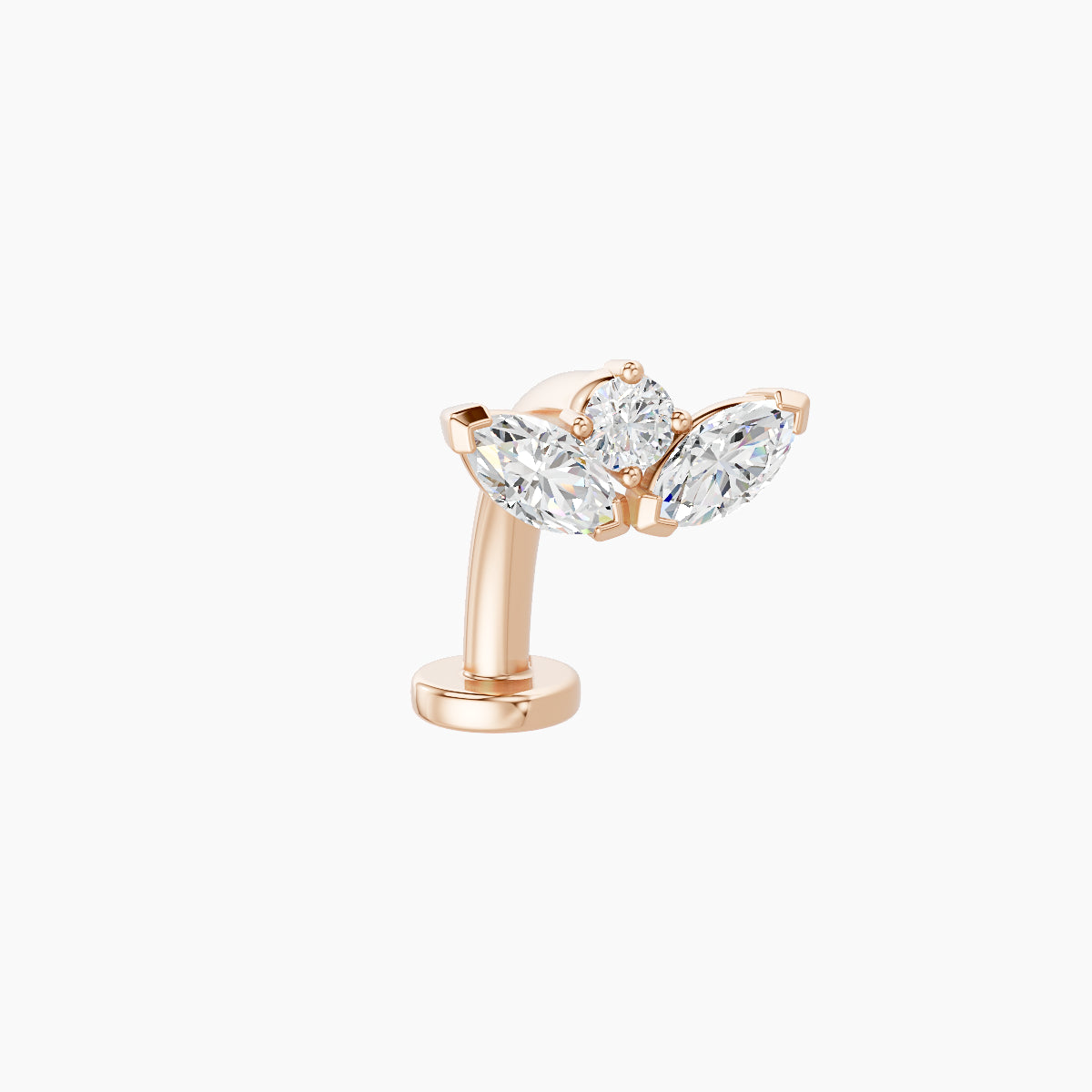 Dione | 18k Rose Gold 8 mm 10 mm Lotus Diamond Floating Navel Piercing