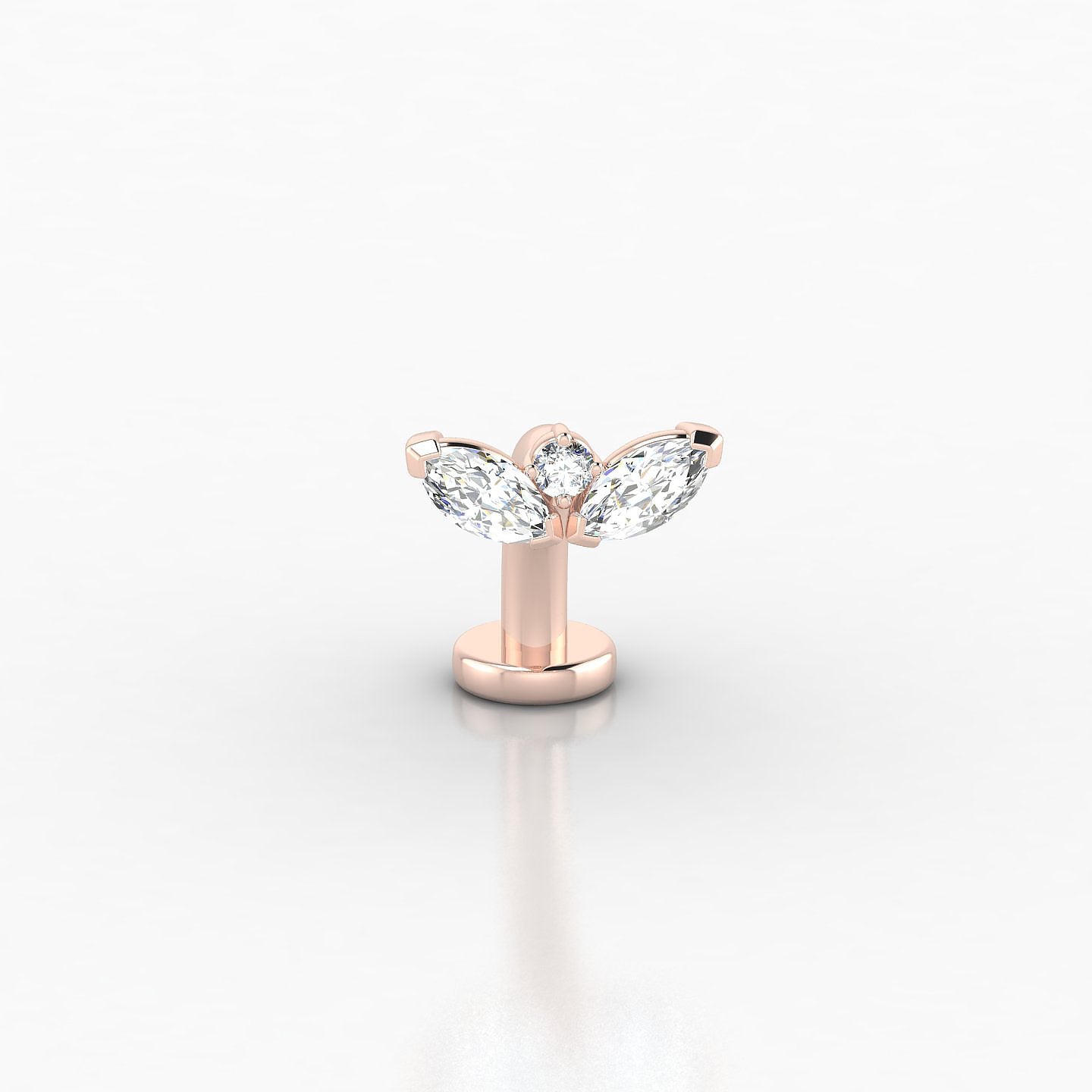 Dione | 18k Rose Gold 10 mm 8 mm Lotus Diamond Floating Navel Piercing