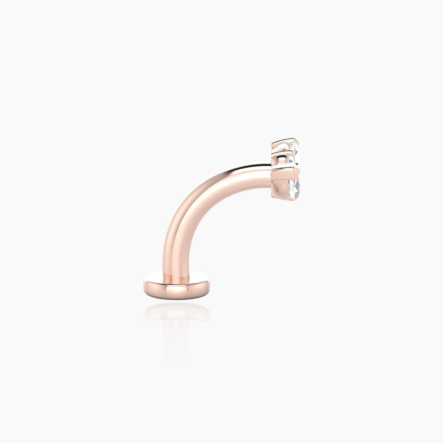 Dione | 18k Rose Gold 10 mm 8 mm Lotus Diamond Floating Navel Piercing