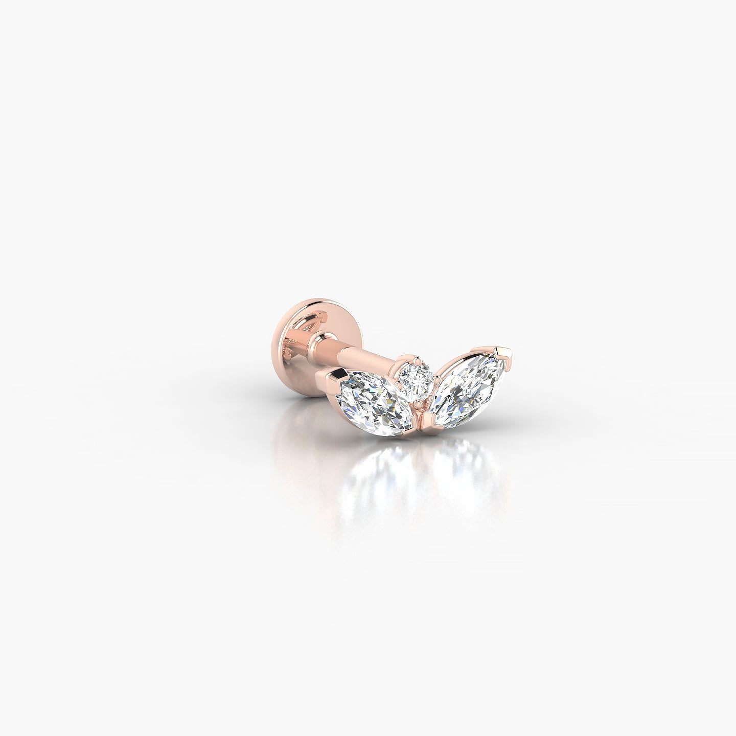 Dione | 18k Rose Gold 8 mm 5 mm Lotus Diamond Nostril Piercing