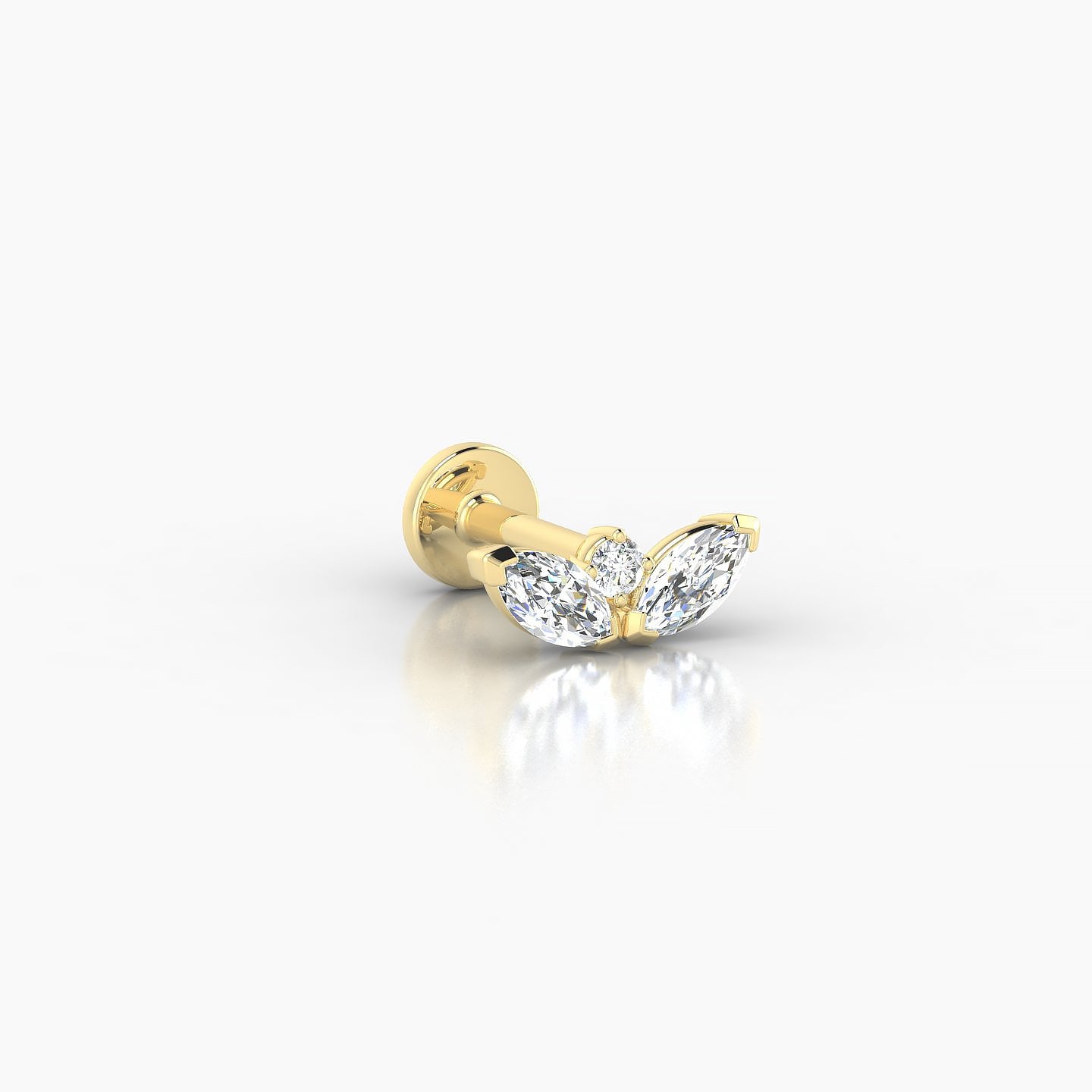 Dione | 18k Yellow Gold 8 mm 5 mm Lotus Diamond Nostril Piercing