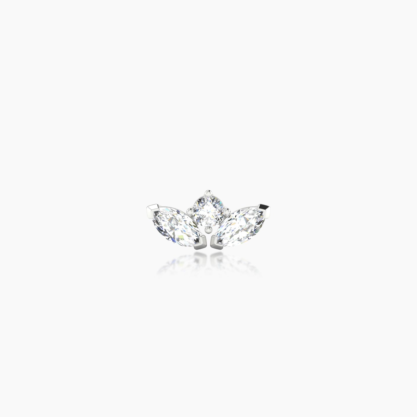 Dione | 18k White Gold 8 mm 5 mm Lotus Diamond Piercing