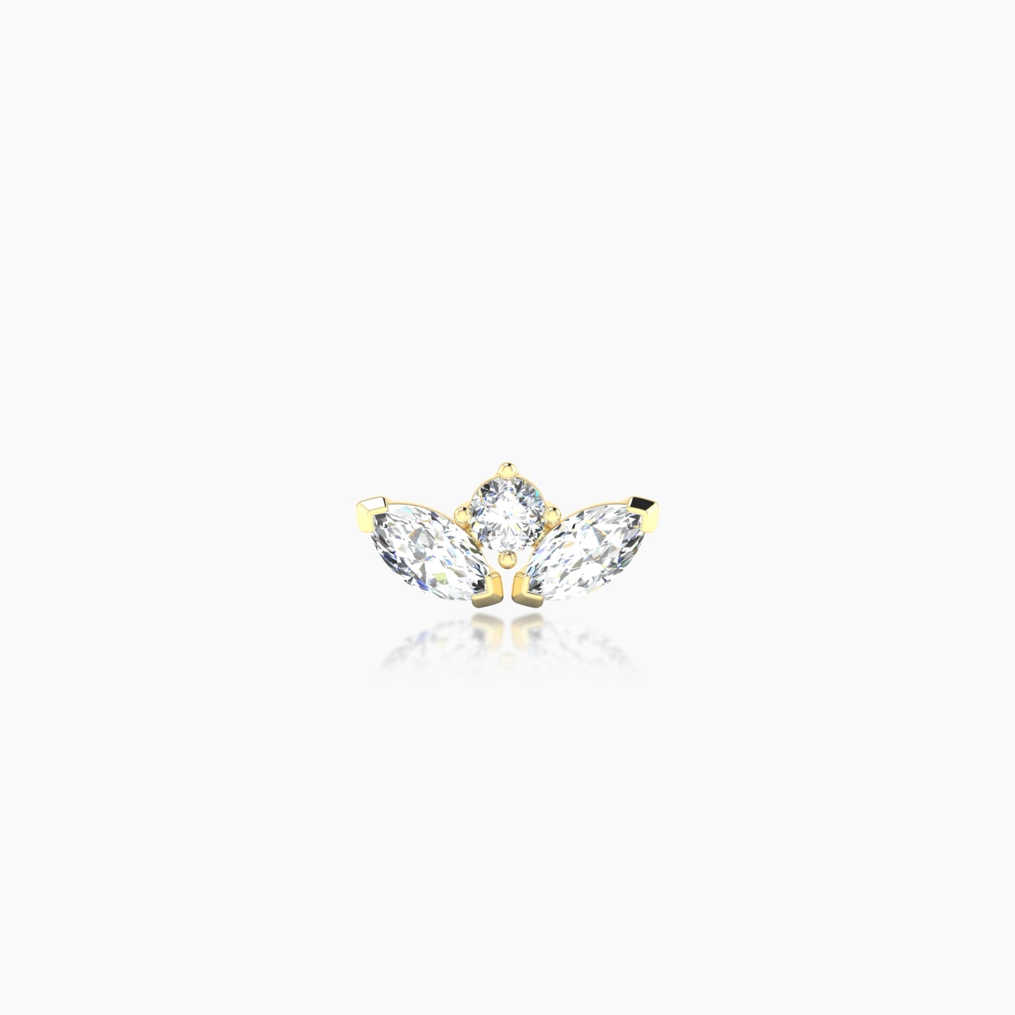 Dione | 18k Yellow Gold 8 mm 5 mm Lotus Diamond Piercing