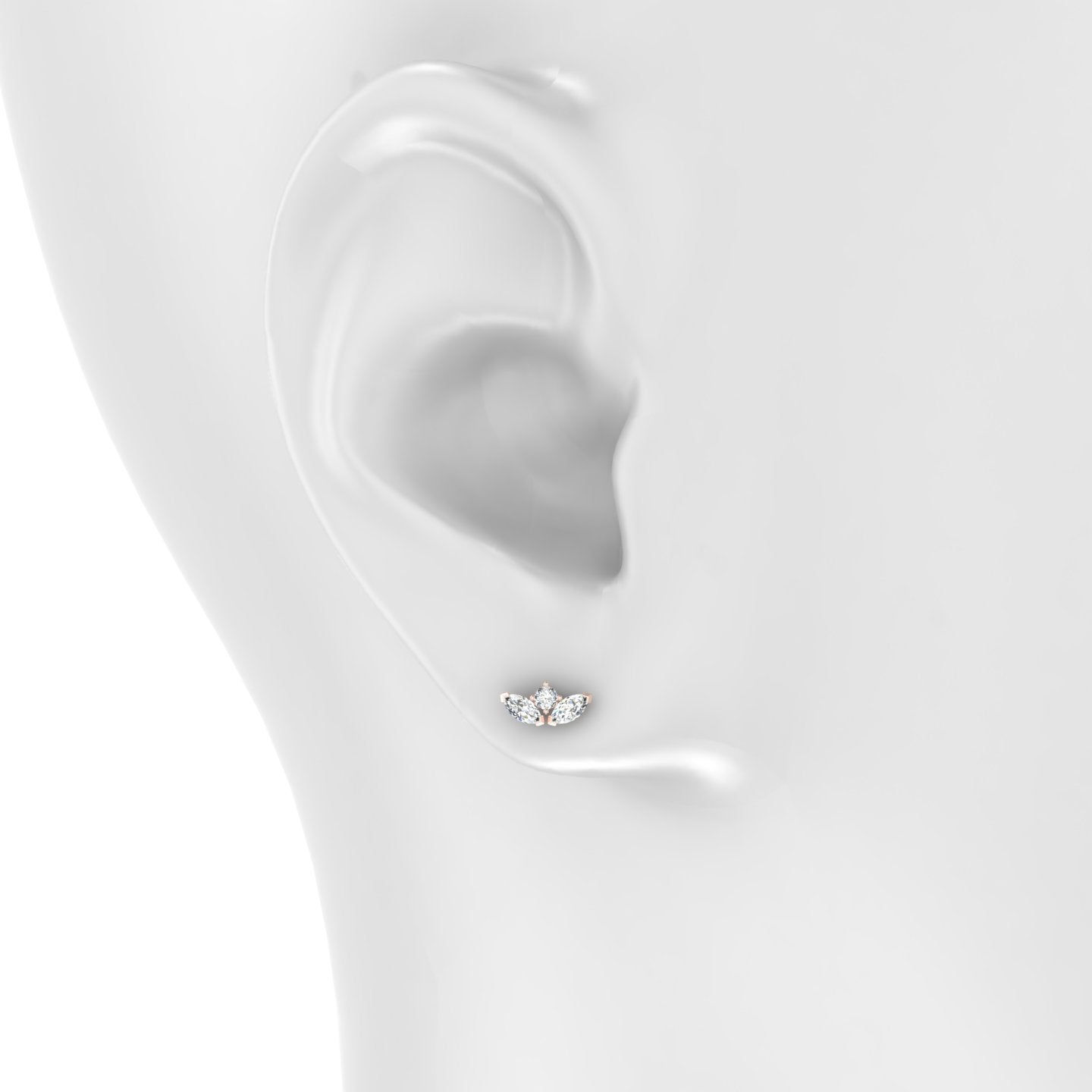 Dione | 18k Rose Gold 8 mm 5 mm Lotus Diamond Piercing