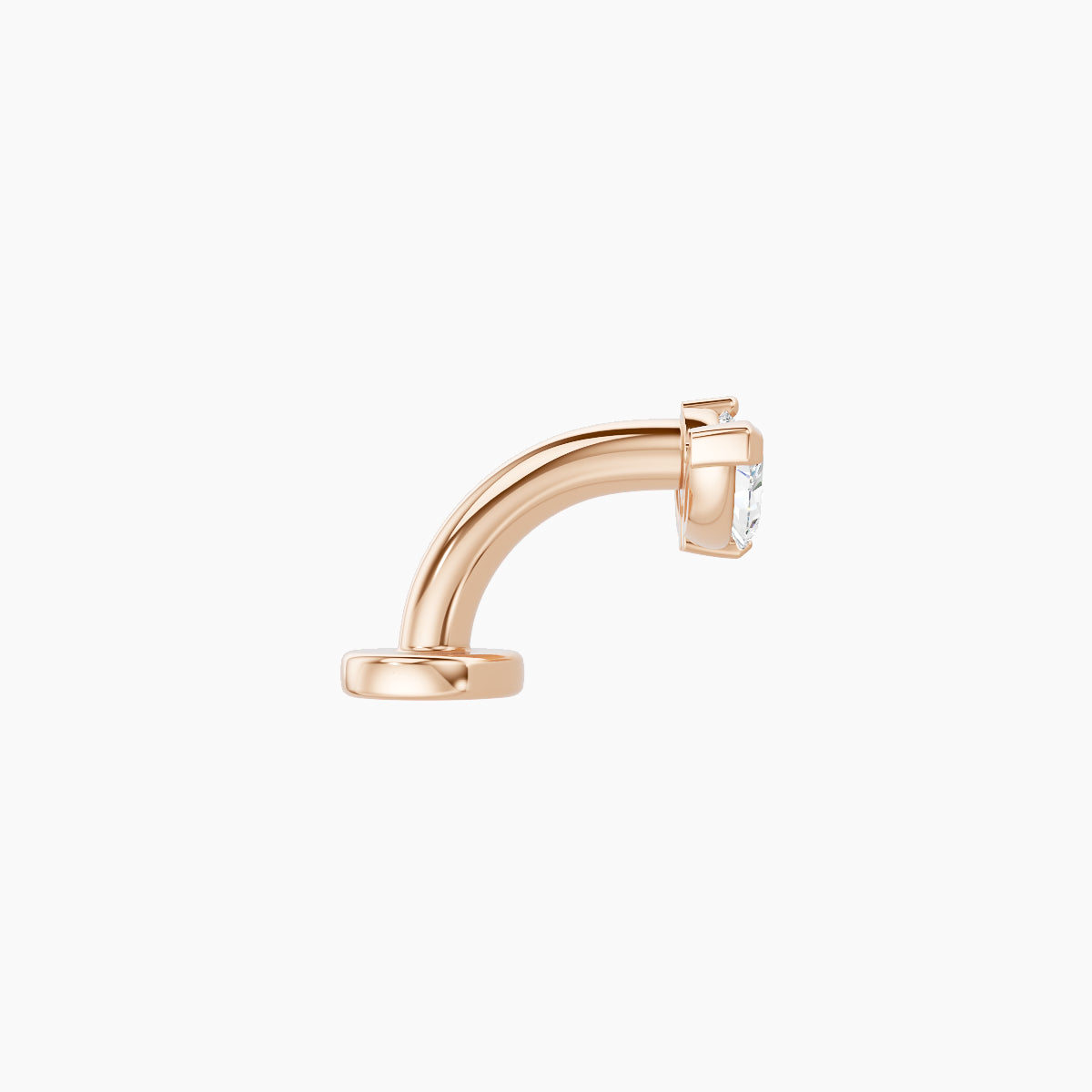 Dione | 18k Rose Gold 8 mm 6 mm Lotus Diamond Floating Navel Piercing