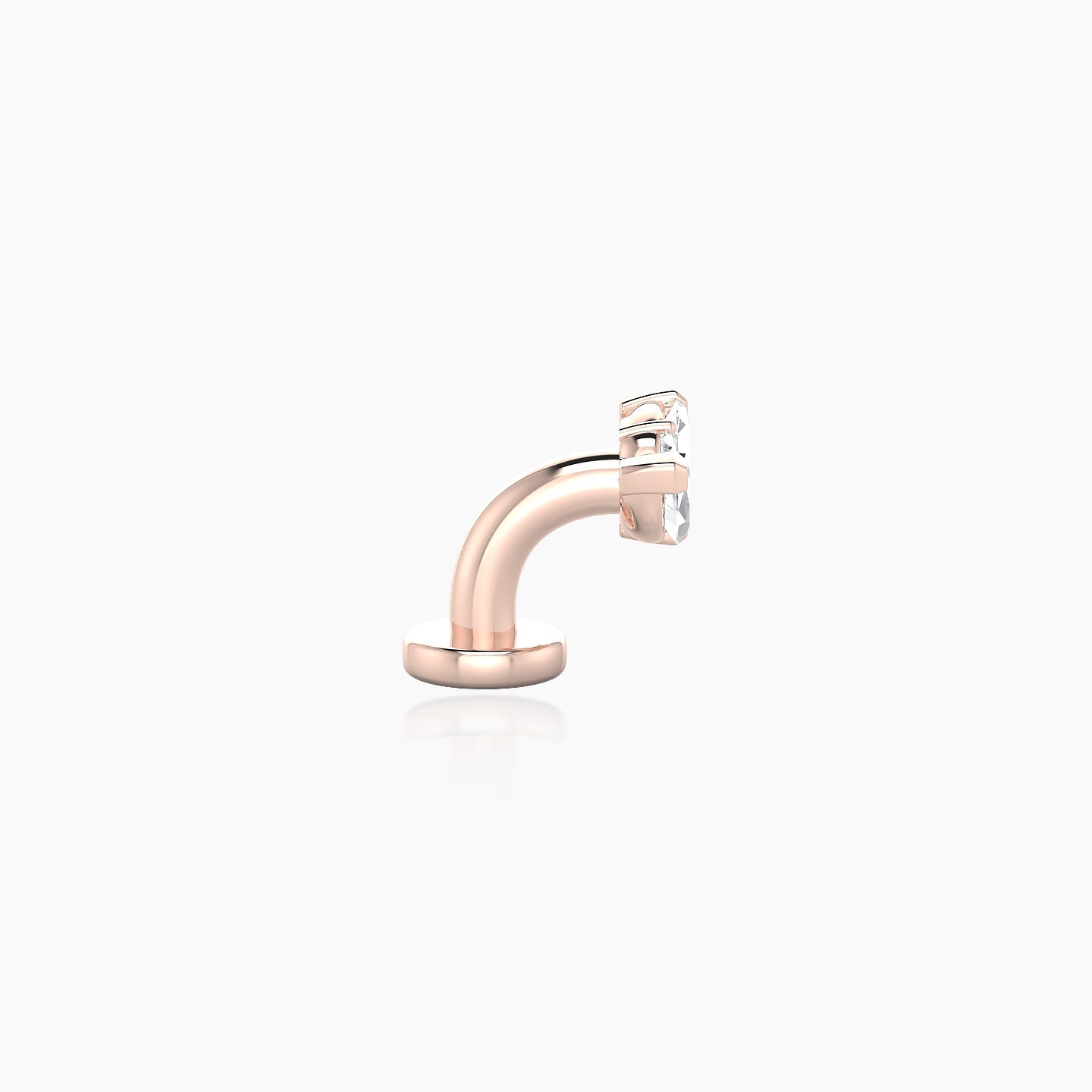 Dione | 18k Rose Gold 6 mm 8 mm Lotus Diamond Floating Navel Piercing