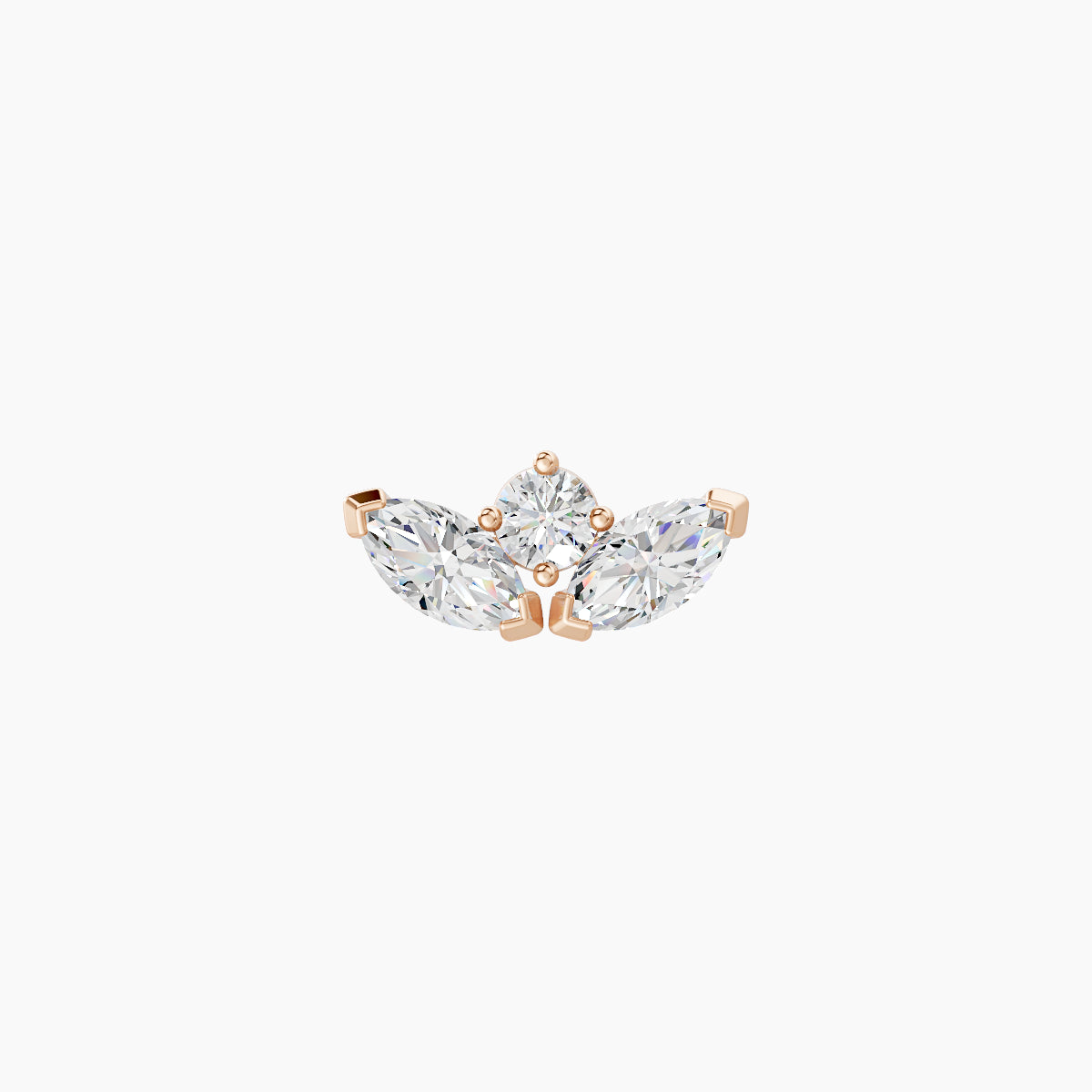 Dione | 18k Rose Gold 8 mm 6.5 mm Lotus Diamond Nose Piercing